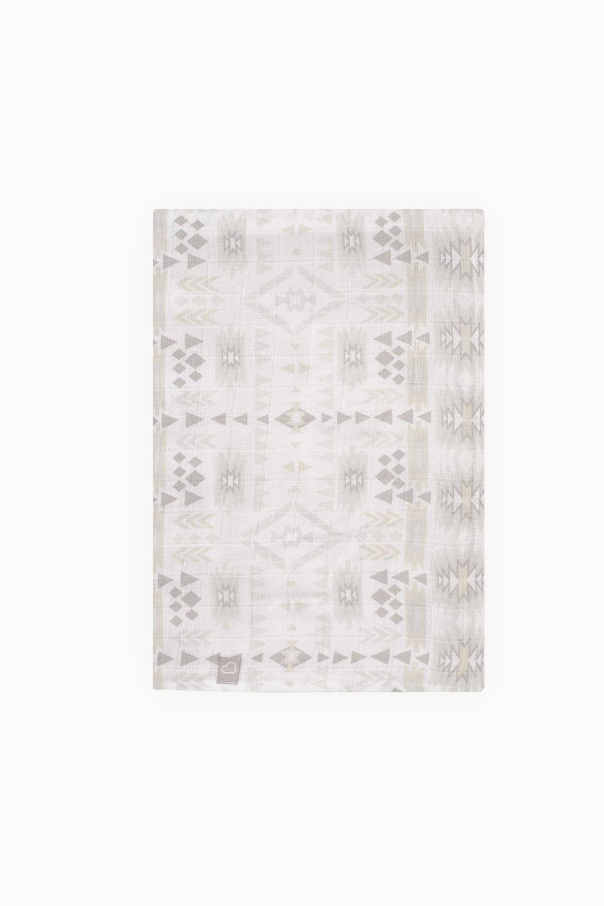 BouminiBoumini Pamuk Müslin Örtü Battaniye 120x120 cm Üçgenli GriMüslin Örtüler