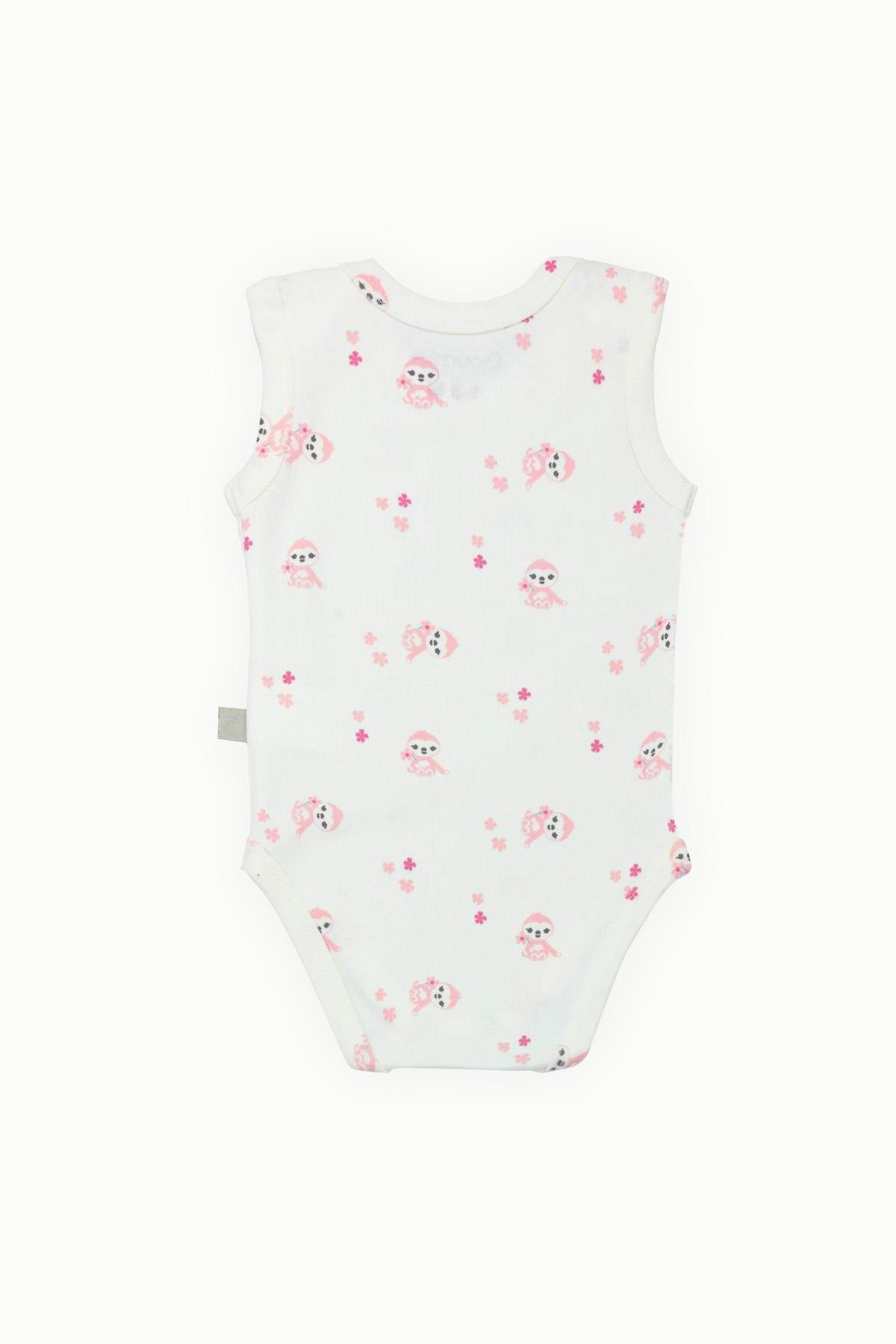 BouminiBoumini Pamuklu Bebek ÇıtÇıtlı Atlet Body Pembe Miskin Zarf Yaka 0-36 ayBody&Zıbın