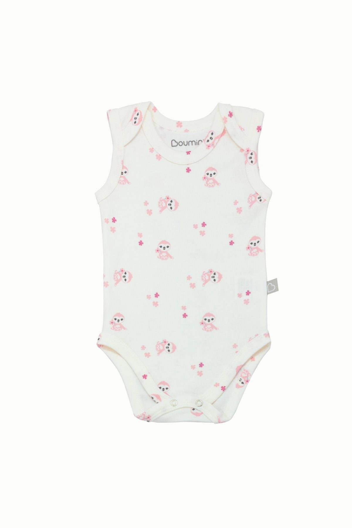 BouminiBoumini Pamuklu Bebek ÇıtÇıtlı Atlet Body Pembe Miskin Zarf Yaka 0-36 ayBody&Zıbın