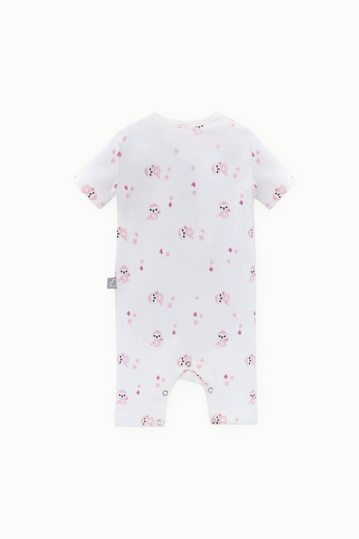 BouminiBoumini Pamuklu Kısa Kollu Şort Bebek Tulum Pembe MiskinTulum