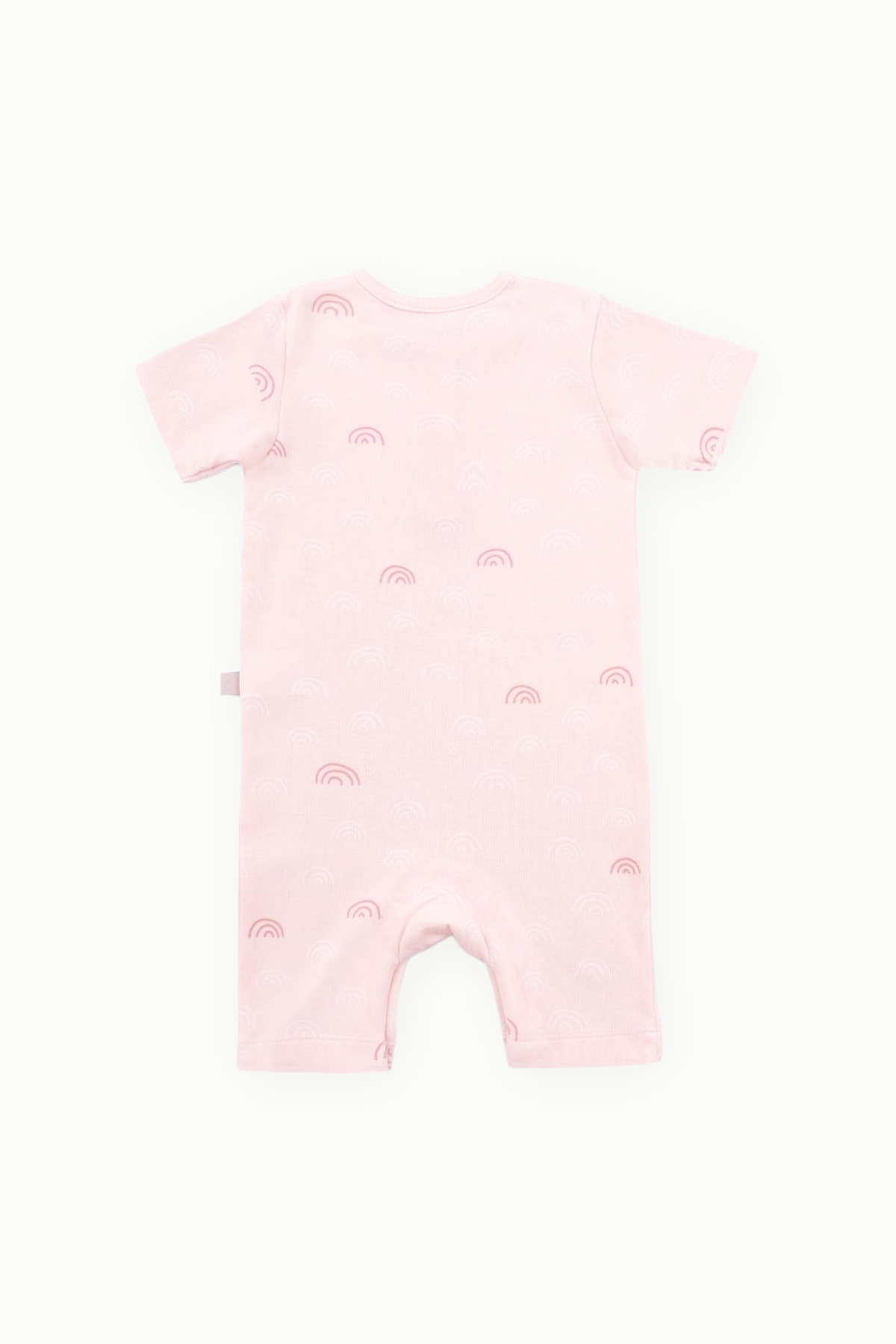 BouminiBoumini Pamuklu Kısa Kollu Şort Bebek Tulum Pembe GökkuşağıTulum