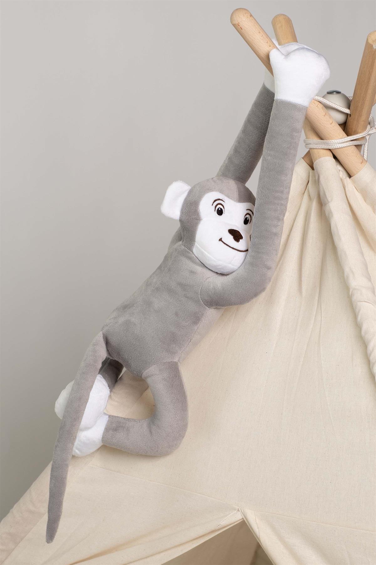Boumini Toys Boyuna Sarılan Maymun Gri Elleri Çıtçıtlı 55 cmOYUNCAK Boumini Toys Boyuna Sarılan Pelüş Maymun Gri Elleri Çıtçıtlı 55 cm Boumini