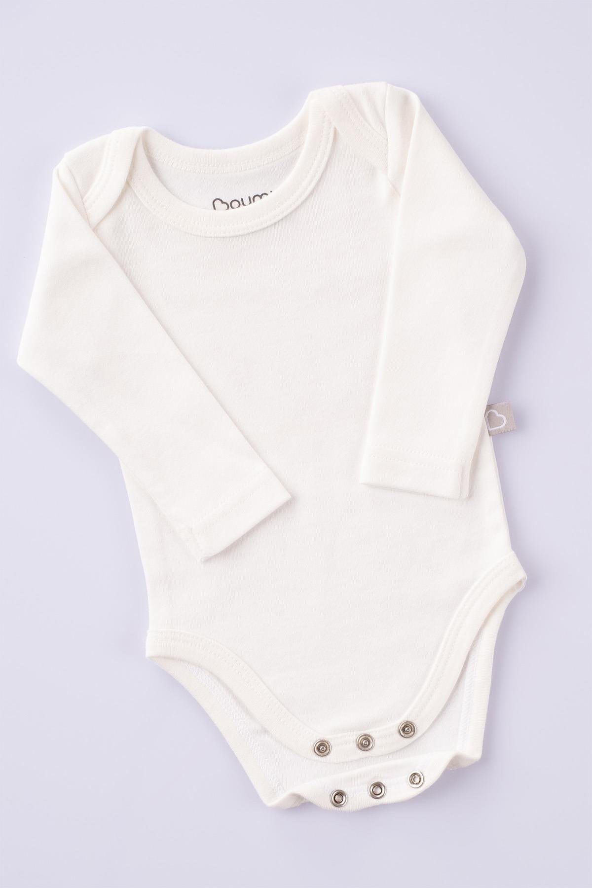 Boumini Uzun Kollu Bebek Çıtçıtlı Body Beyaz | BouminiBody&Zıbın Boumini Uzun Kollu Bebek Çıtçıtlı Body Beyaz Boumini