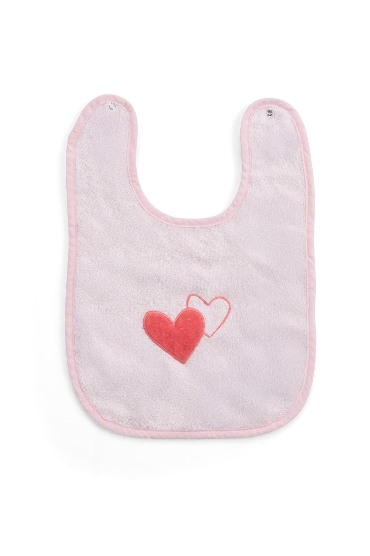 Uygun BebeKalp Nakışlı Bebek Önlüğü Pembe Havlu Önlük 27x37cmMama Önlükleri
