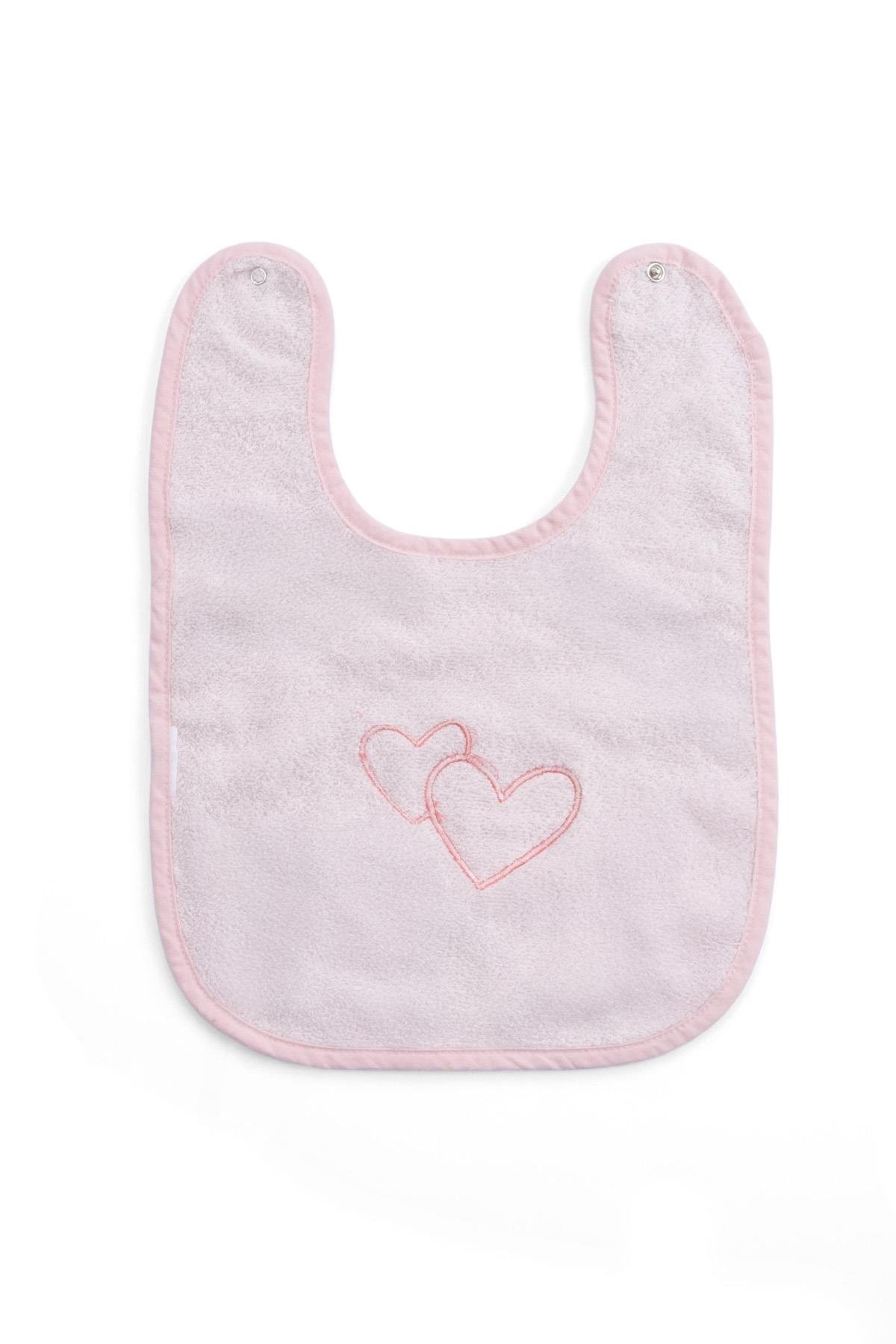 Uygun BebeKalp Nakışlı Bebek Önlüğü Pembe Havlu Önlük 27x37cmMama Önlükleri