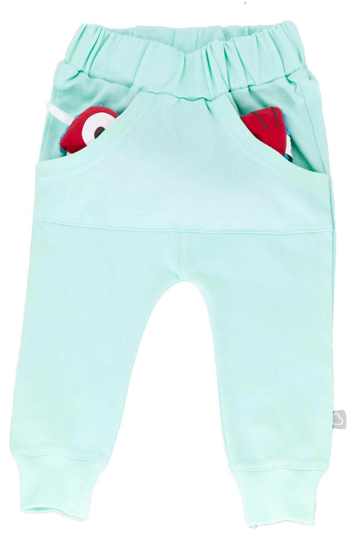 Pantolon Şort Boumini Bebek Çocuk Şalvar Pantolon Desensiz Mint Boumini