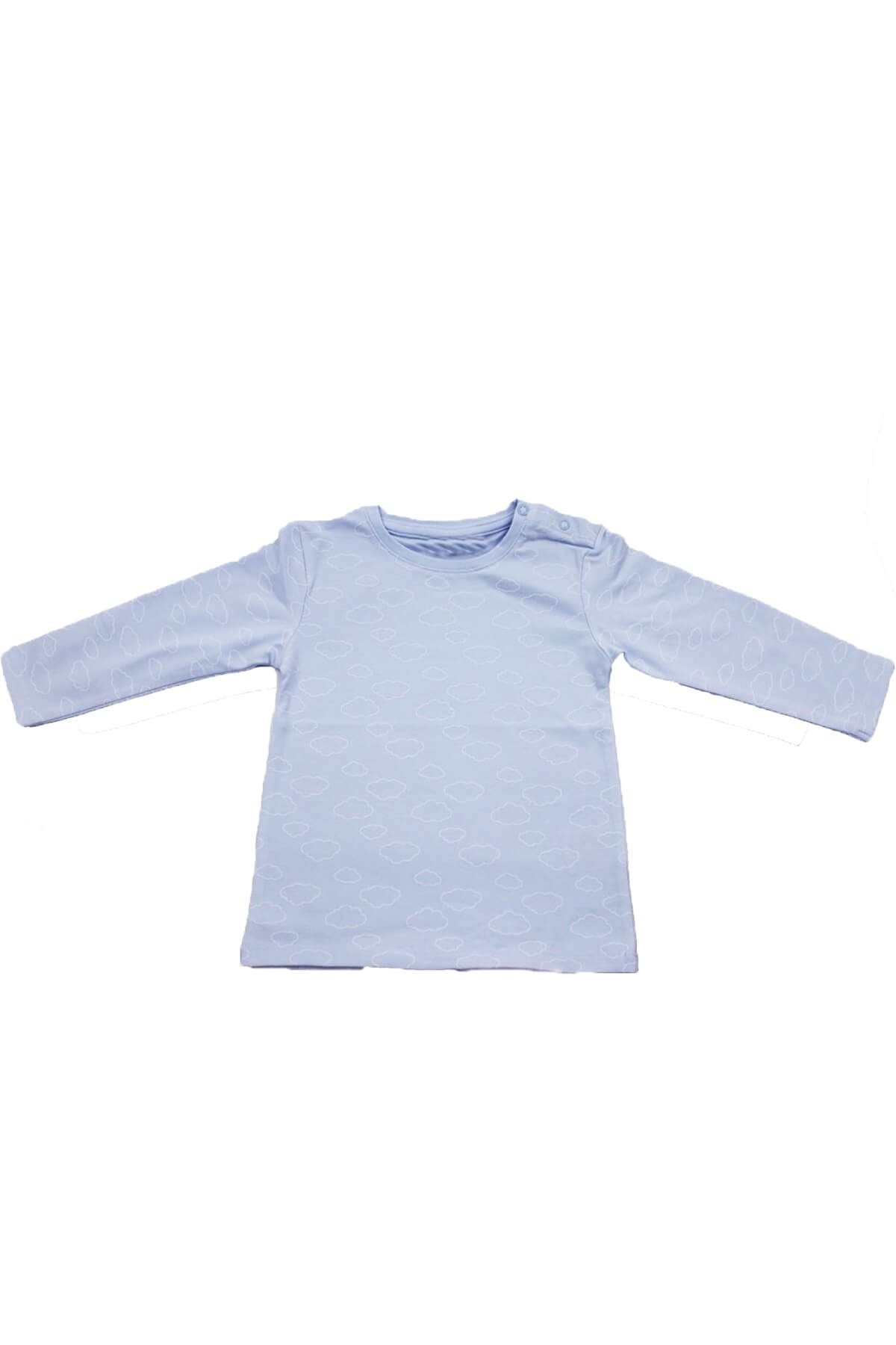 Tişört Bulut Desenli Unisex Uzun Kollu Bebek Tişört Uygun Bebe