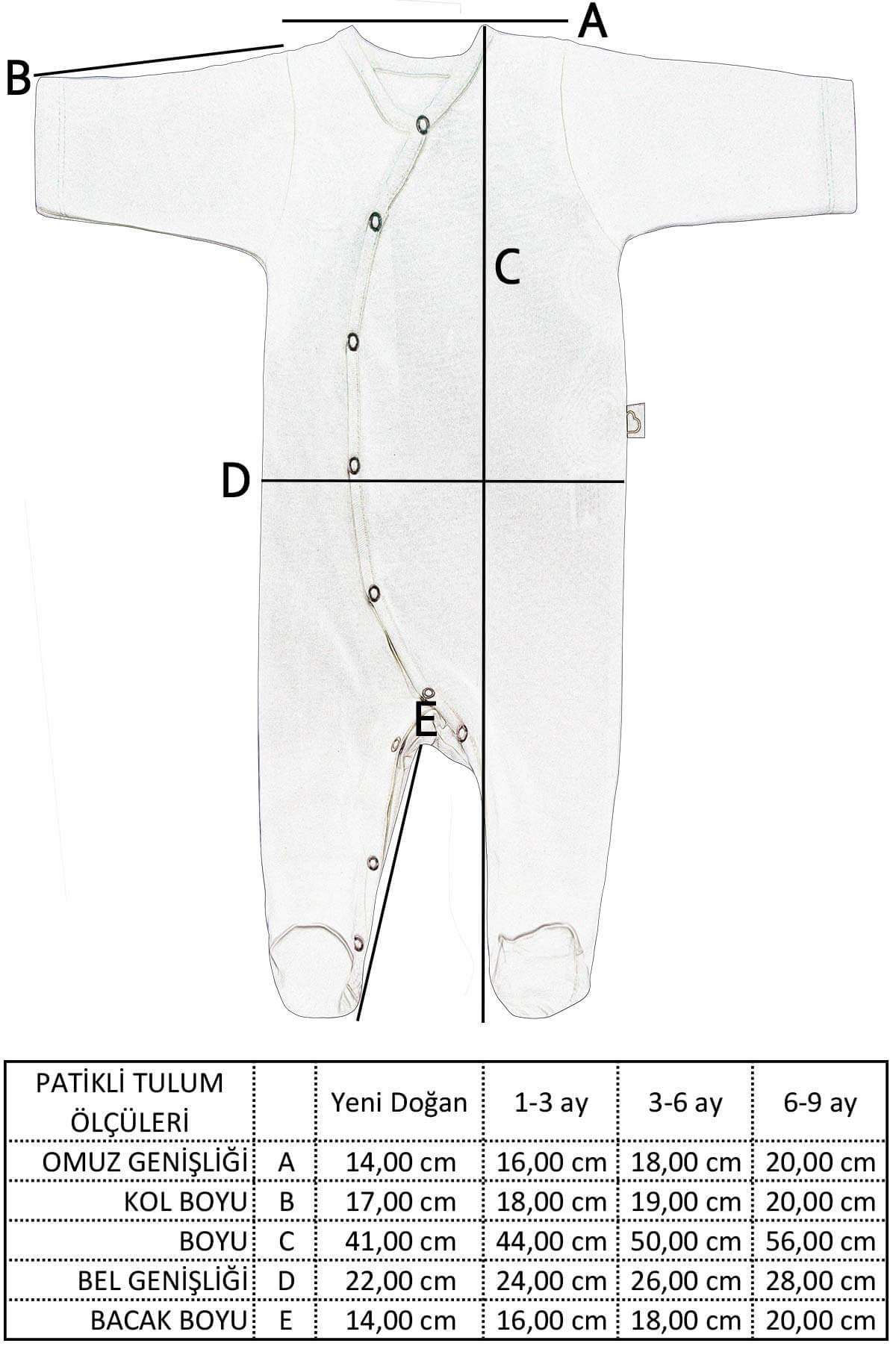 Tulum Boumini Yeni Doğan Patikli Bebek Tulumu 0-6 ay Pembe Tembel Hayvan Boumini