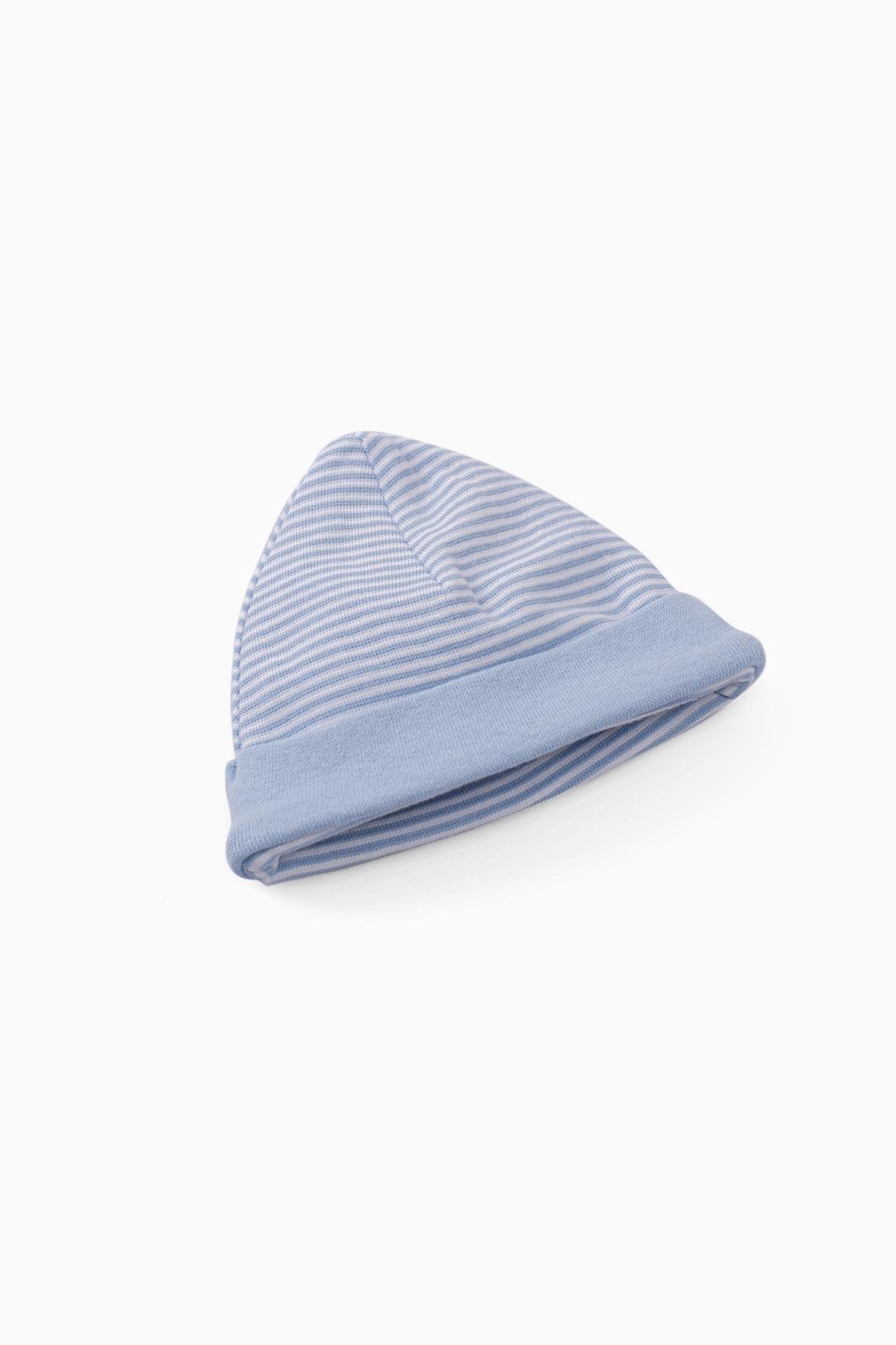Yenidoğan Şapka Mavi ÇizgiliŞapka Bere Yenidoğan Şapka Mavi Çizgili Uygun Bebe