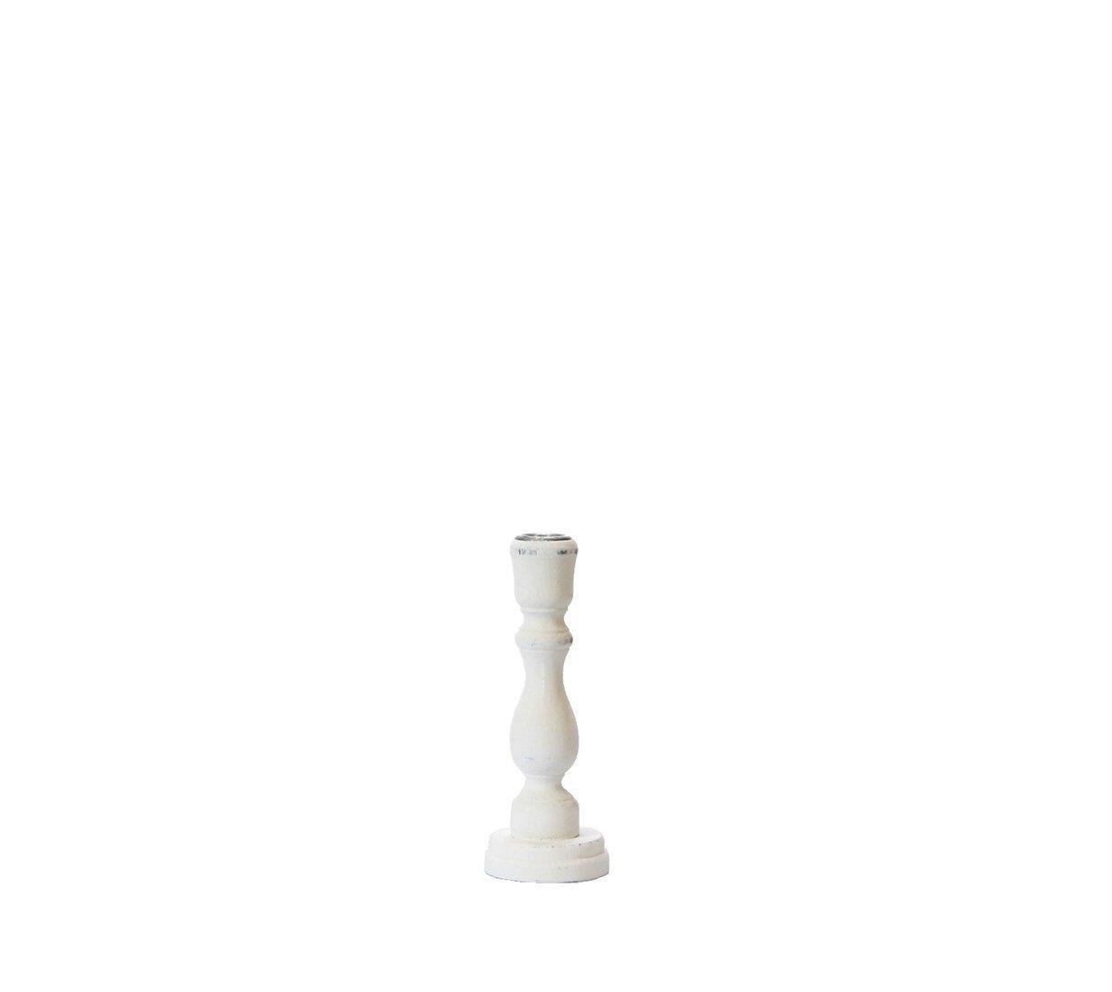 Ahşap Eskitme Şamdan 18 cm - Mumluk ve Şamdanlar