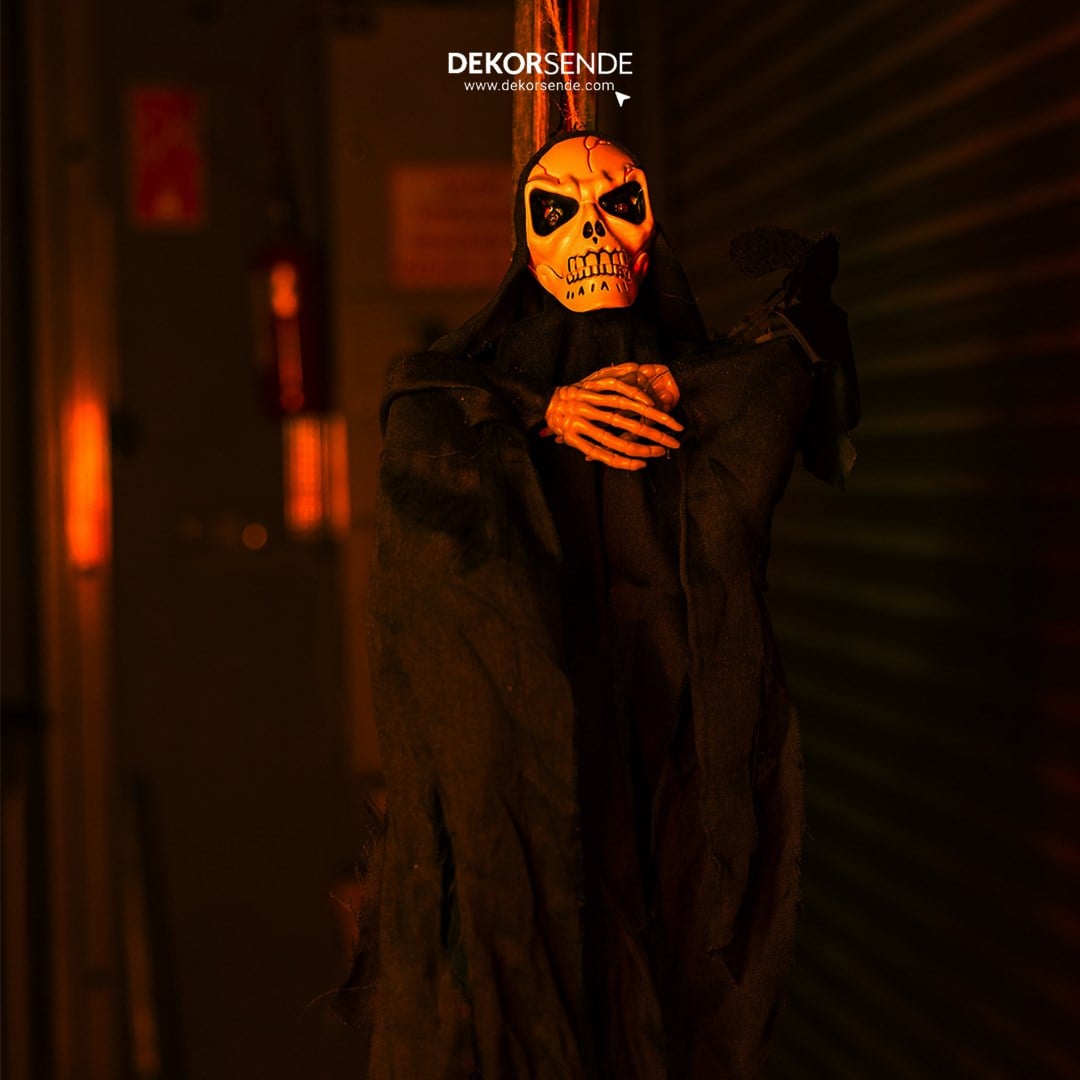 Cadılar Bayramı Asılabilir Kanat Çırpan İskelet 52 cm - Halloween