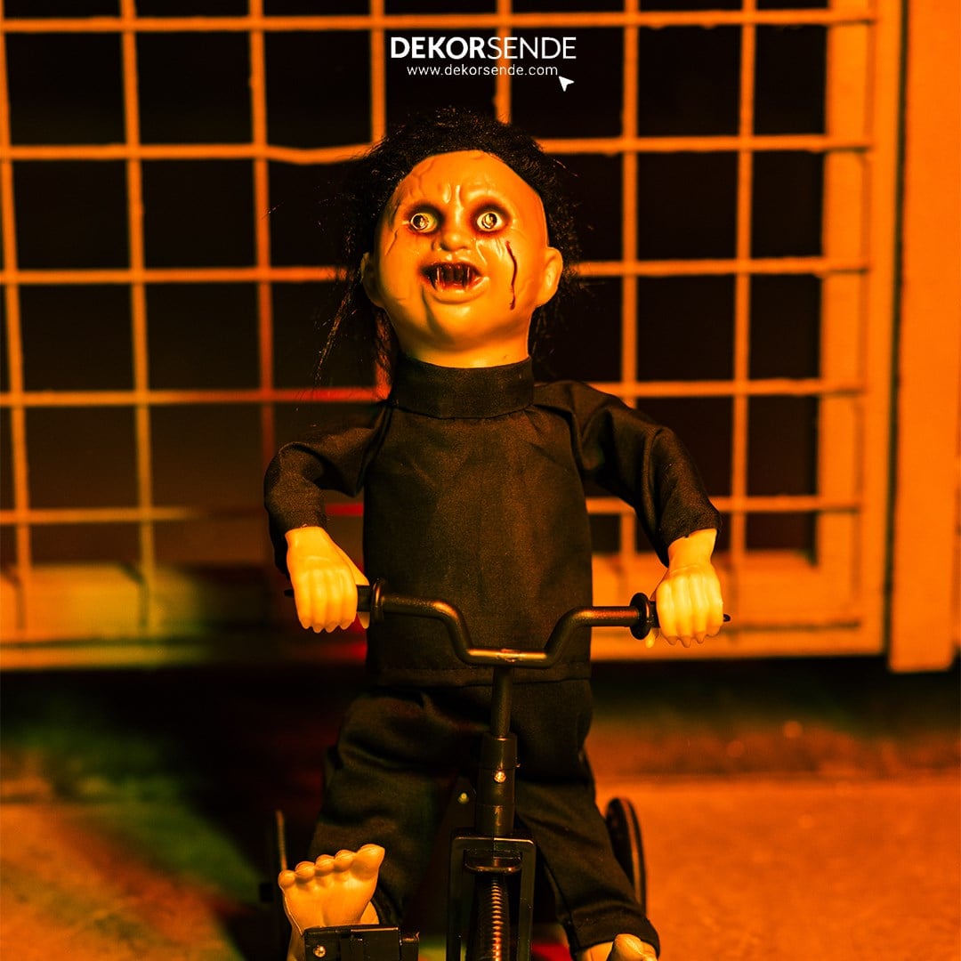 Cadılar Bayramı Bisikletli Hareketli Chucky 35 cm - Halloween