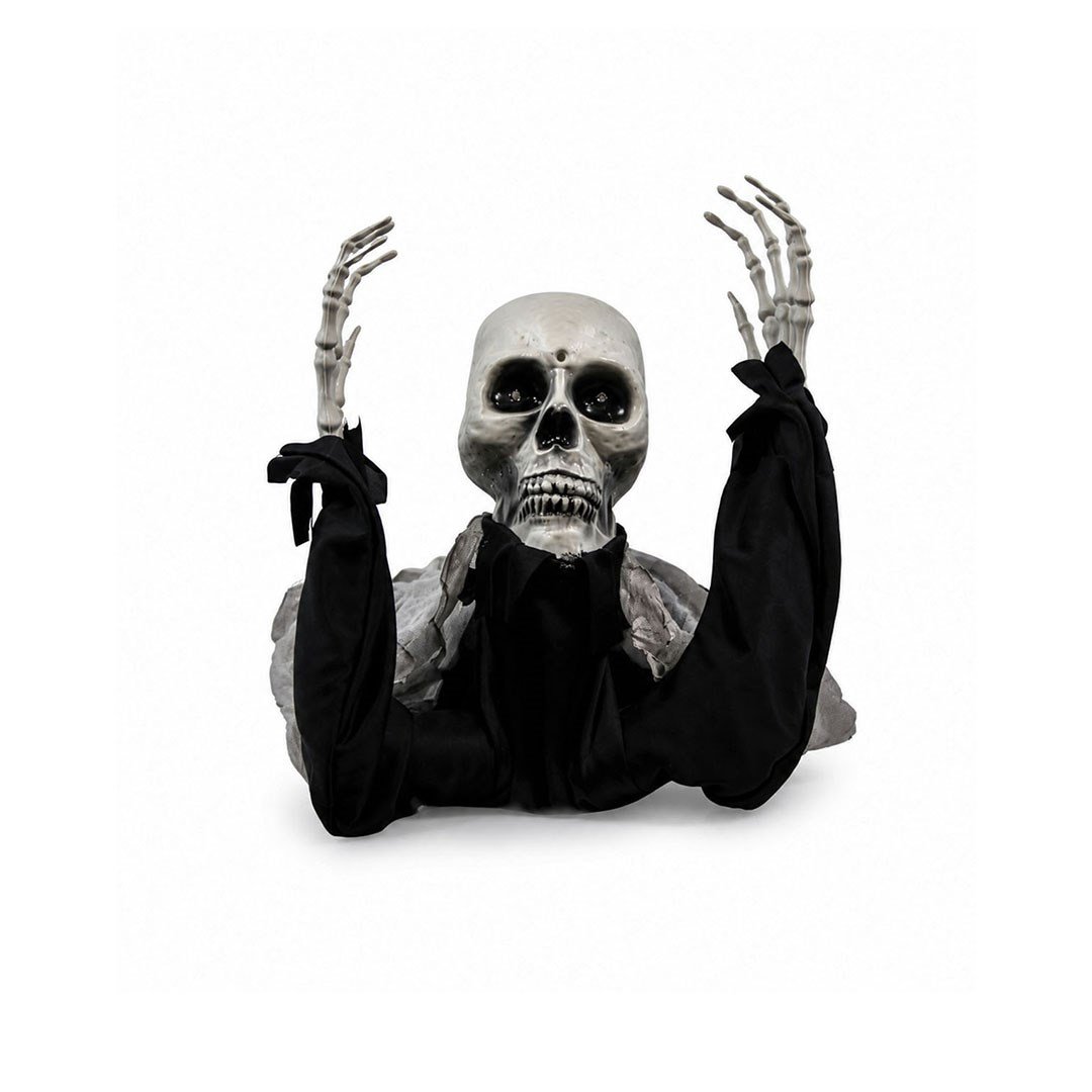 Cadılar Bayramı Yerde Sürünen Kuru Kafa 75 cm - Halloween