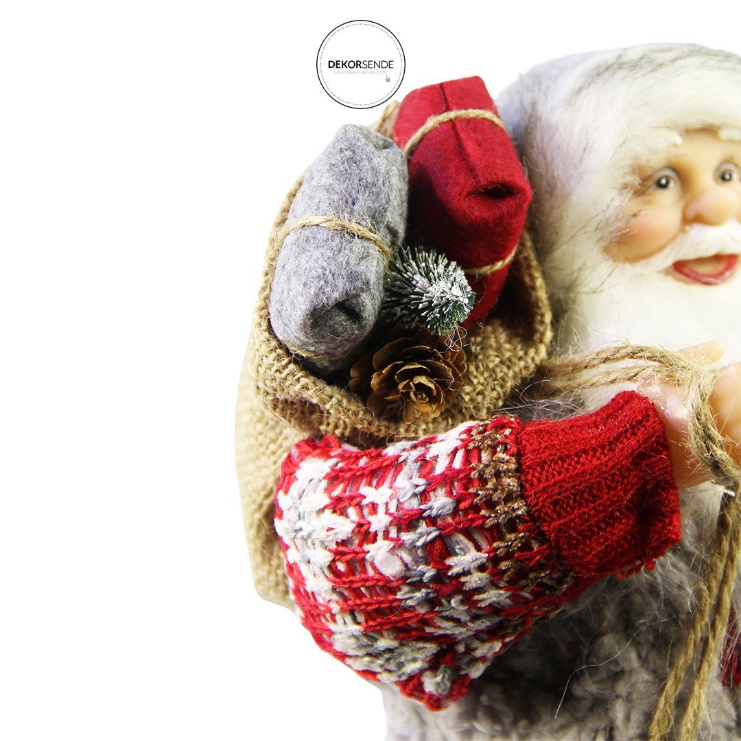 Fenerli Noel Baba Gri 30 cm - Noel Baba ve Figürler
