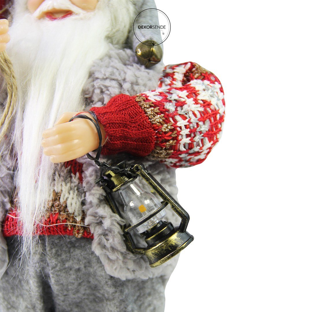 Fenerli Noel Baba Gri 30 cm - Noel Baba ve Figürler