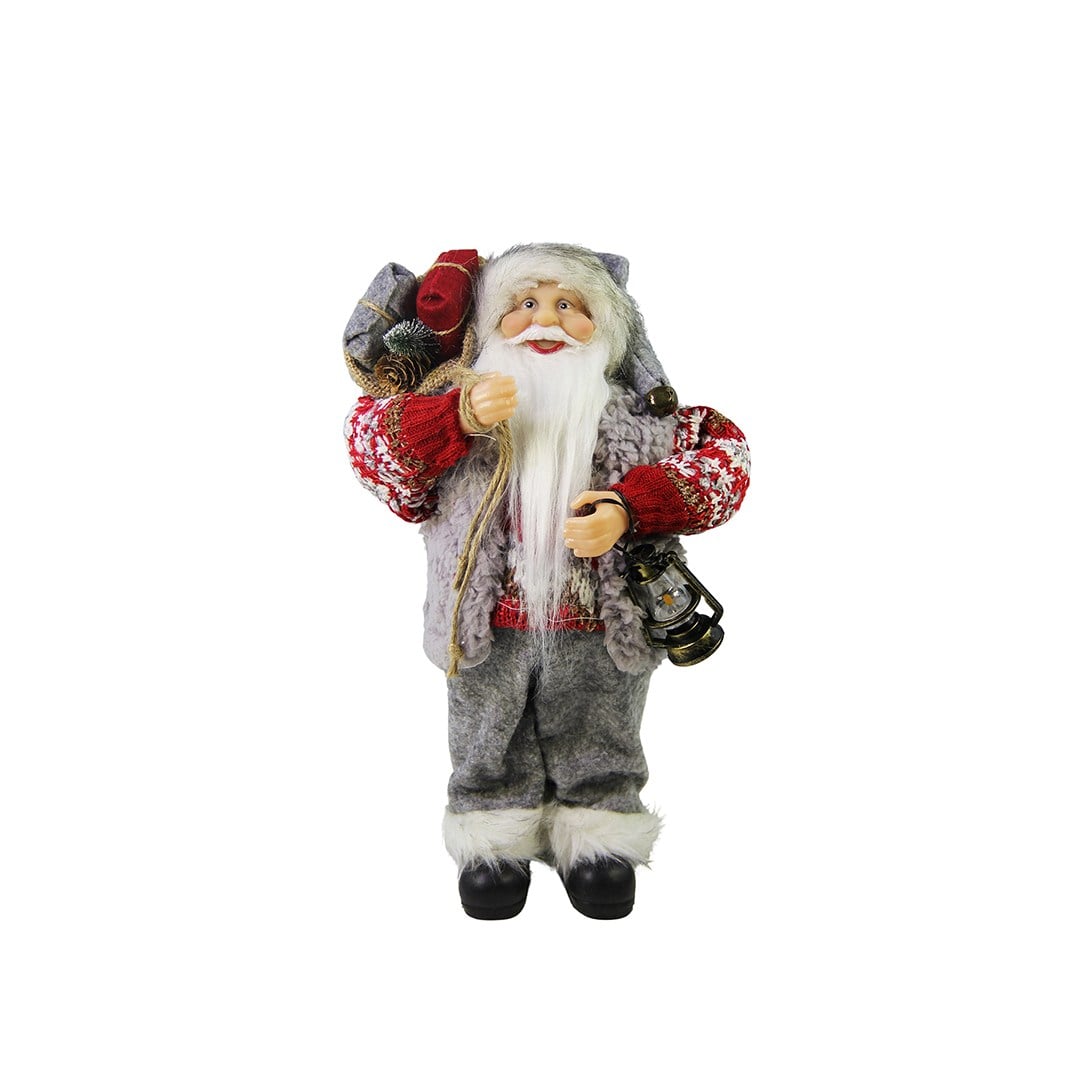 Fenerli Noel Baba Gri 30 cm - Noel Baba ve Figürler