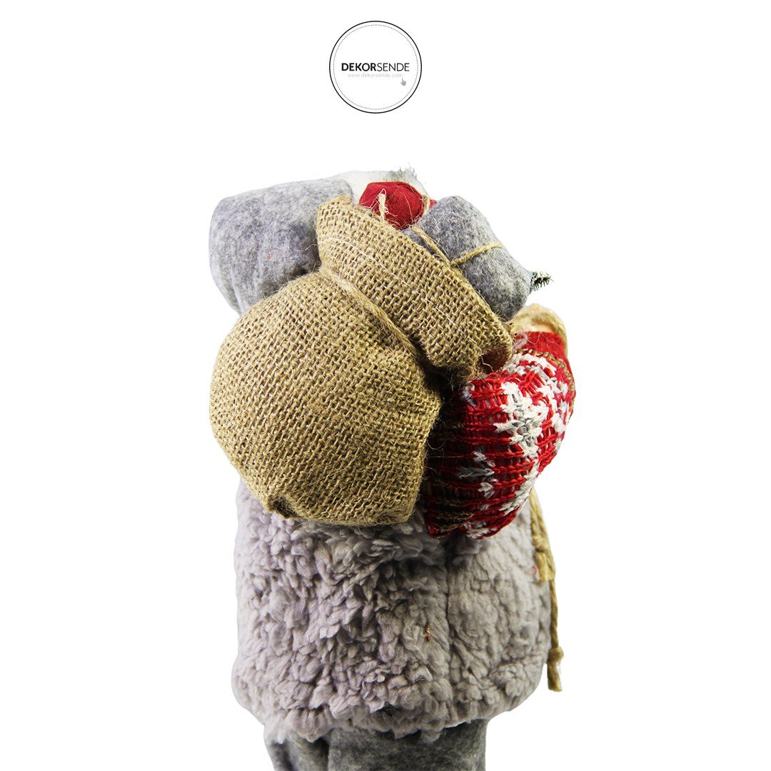 Fenerli Noel Baba Gri 30 cm - Noel Baba ve Figürler