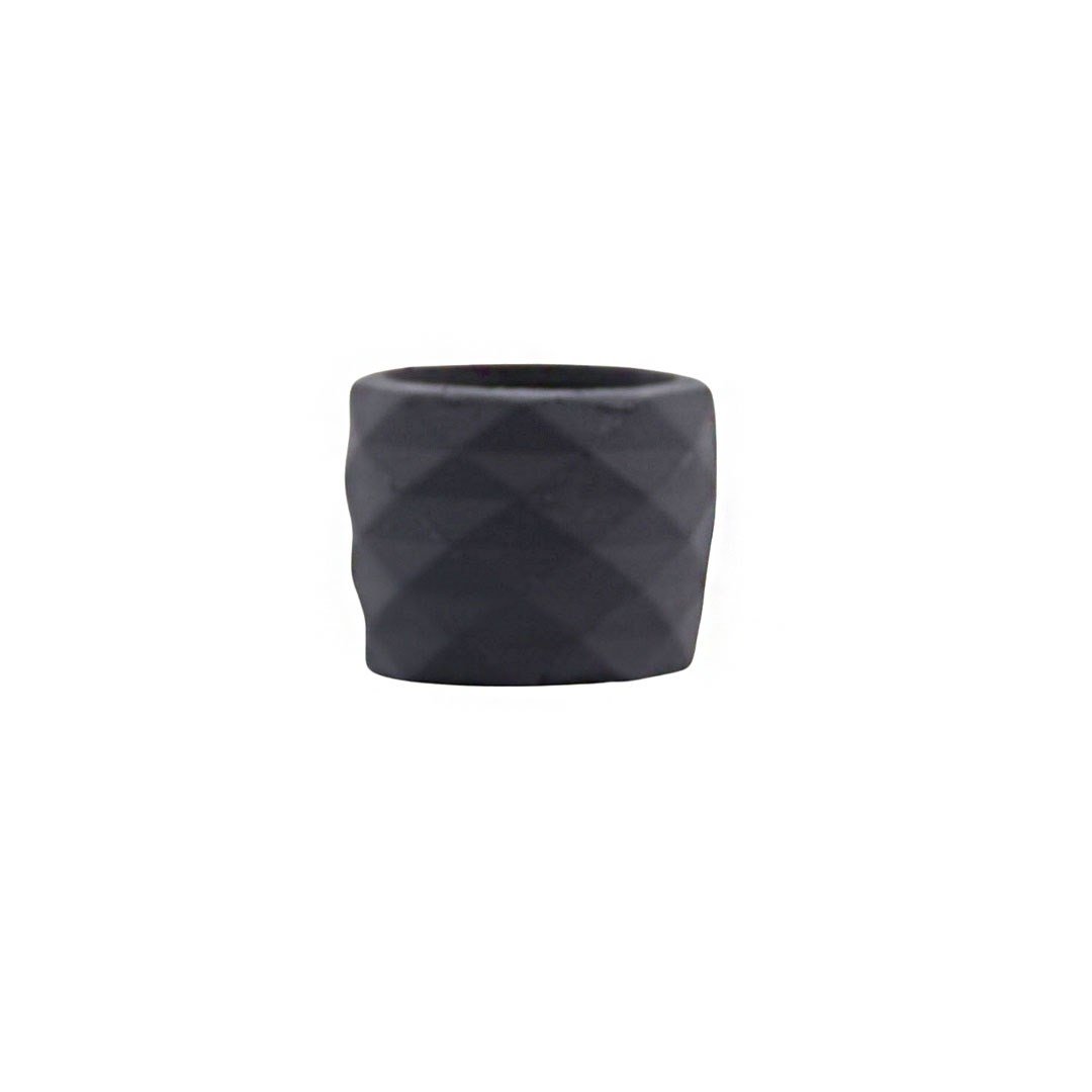 Geometrik Prizma Desen Mini Saksı Füme 8 cm - Kategorisiz