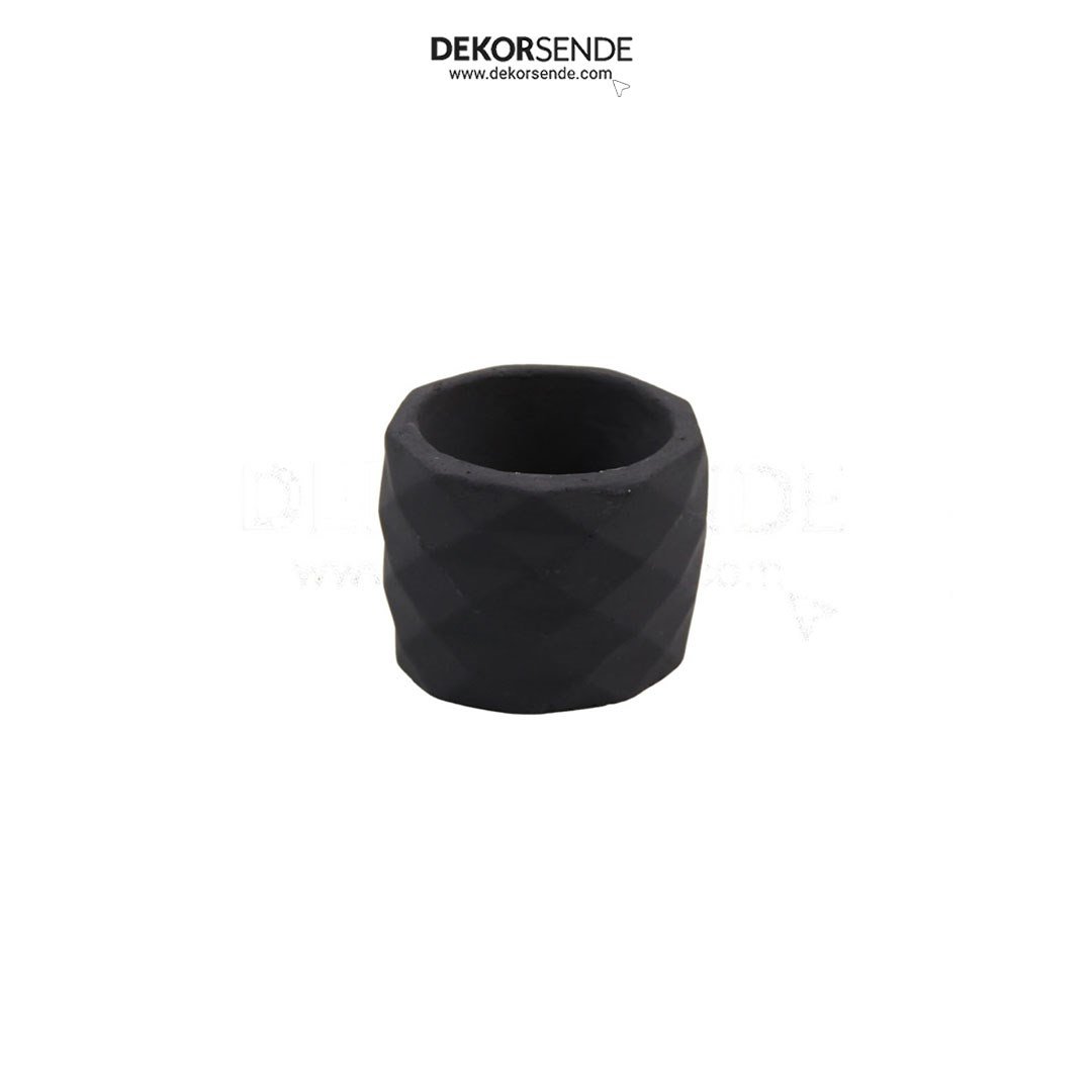 Geometrik Prizma Desen Mini Saksı Füme 8 cm - Kategorisiz