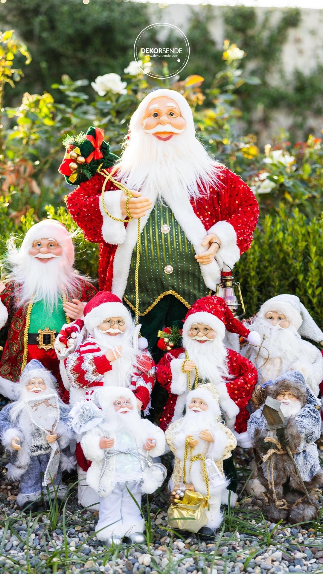 Gri Polarlı Noel Baba 30 cm - Noel Baba ve Figürler