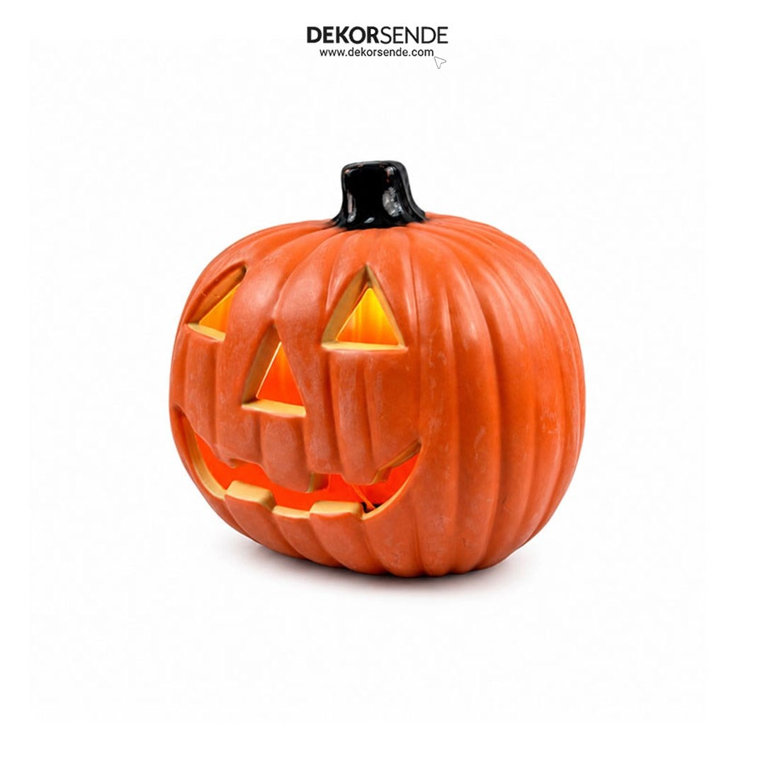 Işıklı Bal Kabağı Büyük 20 x 10 cm - Halloween