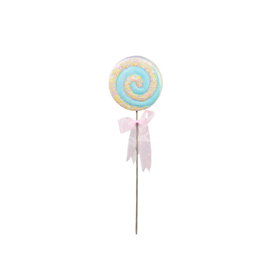 Işıltılı Yılbaşı Lolipop Süs Mint Yeşili 40 cm - Ağaç Süsleri
