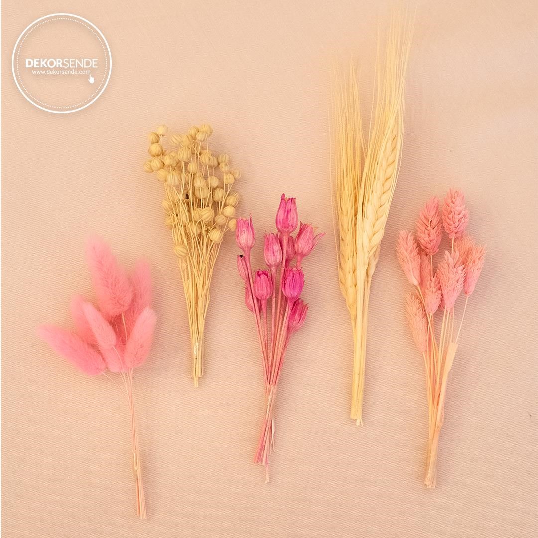 Kurutulmuş Lagurus (Pamuk Ot) Demet Pembe - Doğal Kurutulmuş Çiçek