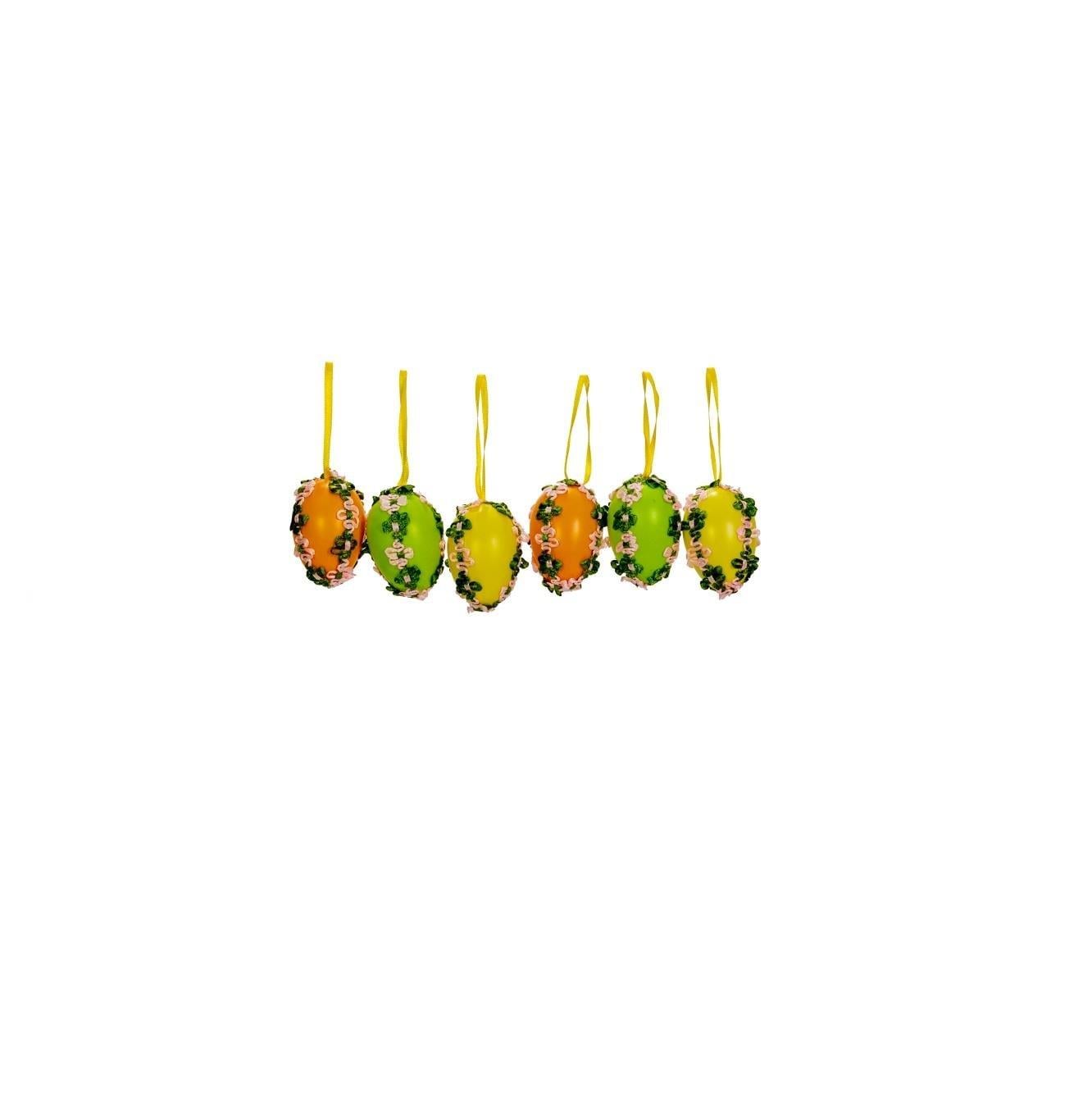 Paskalya Yumurta Çiçekli 6 cm 6 lı - Paskalya