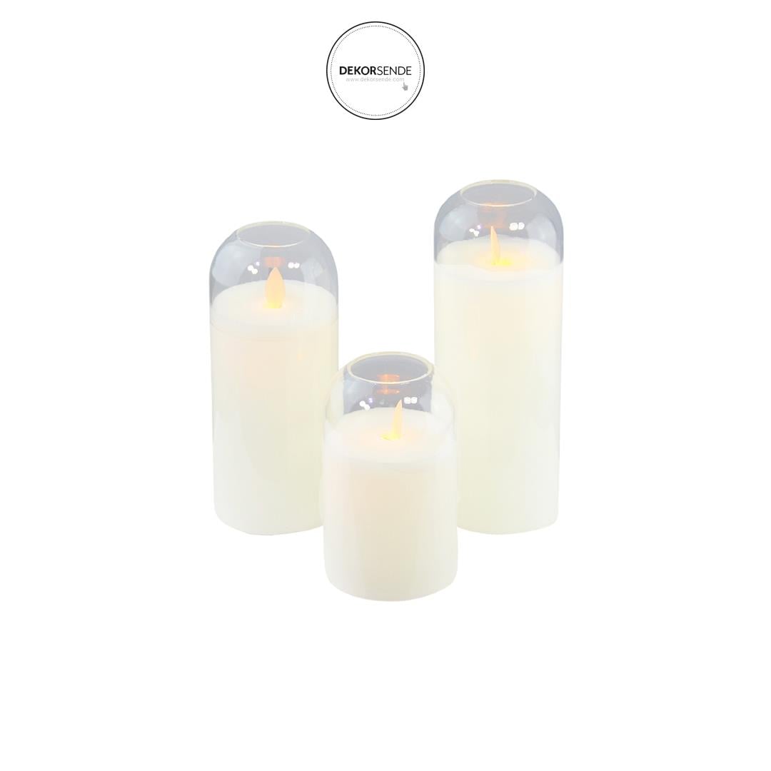 Pilli Kütük Mum 17,5 cm - Pilli Mumlar