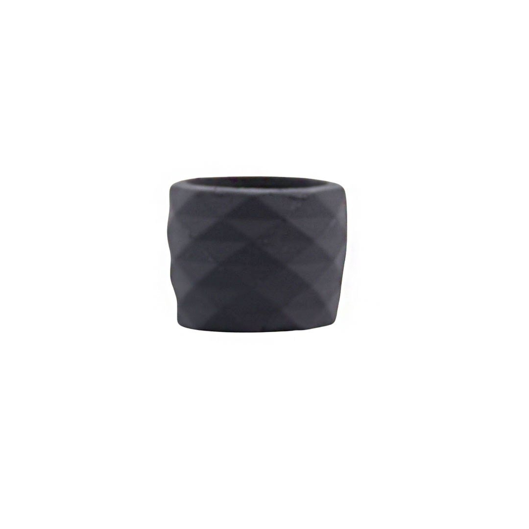 Polyester Prizma Desen Mini Saksı Füme 8 cm - Yapay Çiçek Saksıları