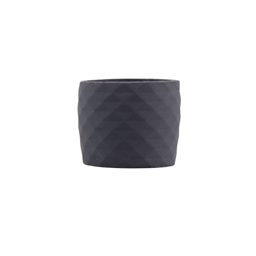Polyester Prizma Desen Orta Boy Saksı Füme 15 cm - Yapay Çiçek Saksıları