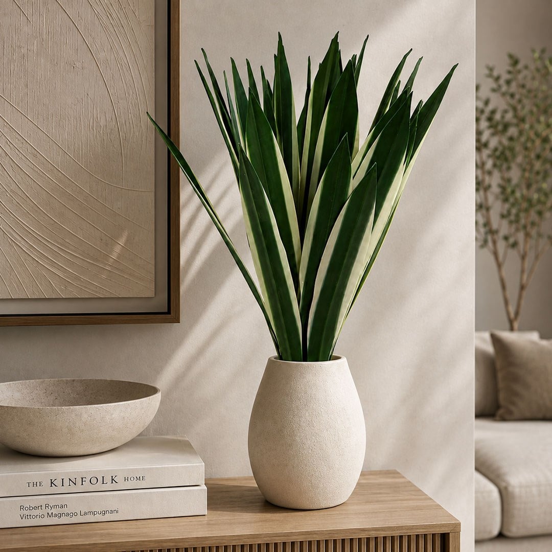 Saksısız Yapay Agave Ağaç Alacalı Yeşil 55 cm - Kategorisiz