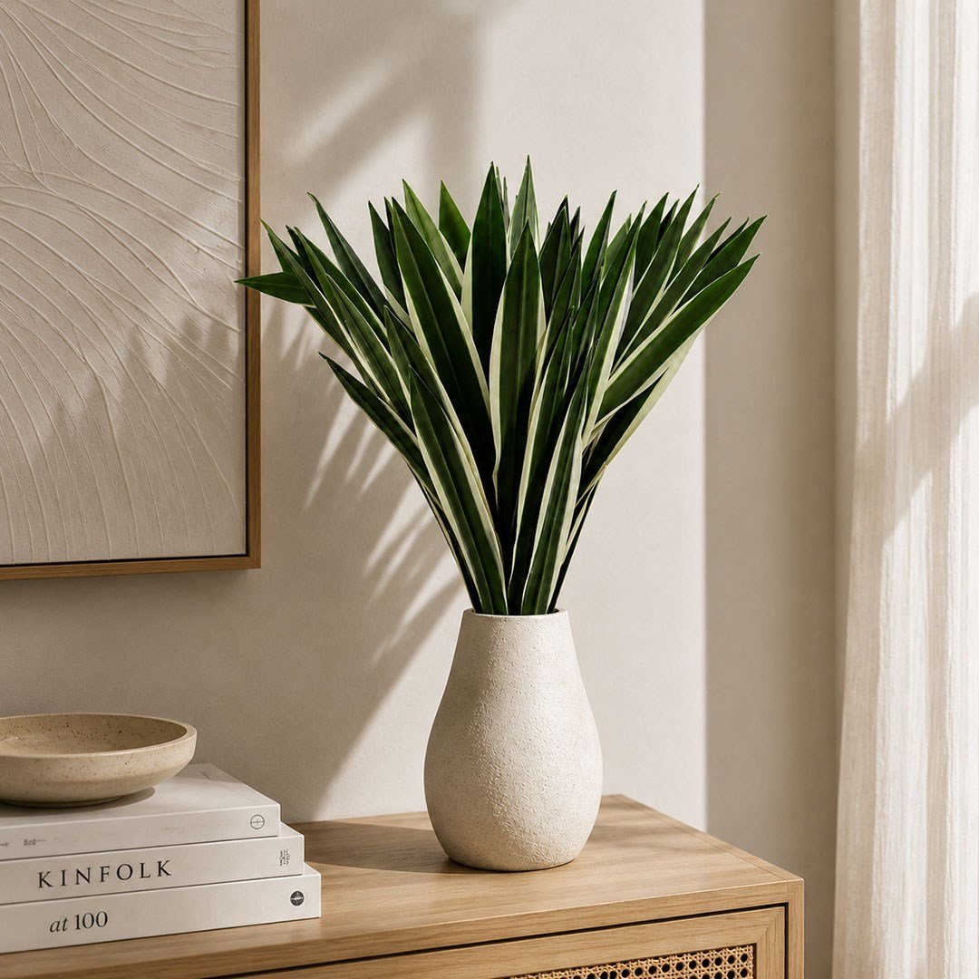 Saksısız Yapay Agave Ağaç Alacalı Yeşil 45 cm - Kategorisiz