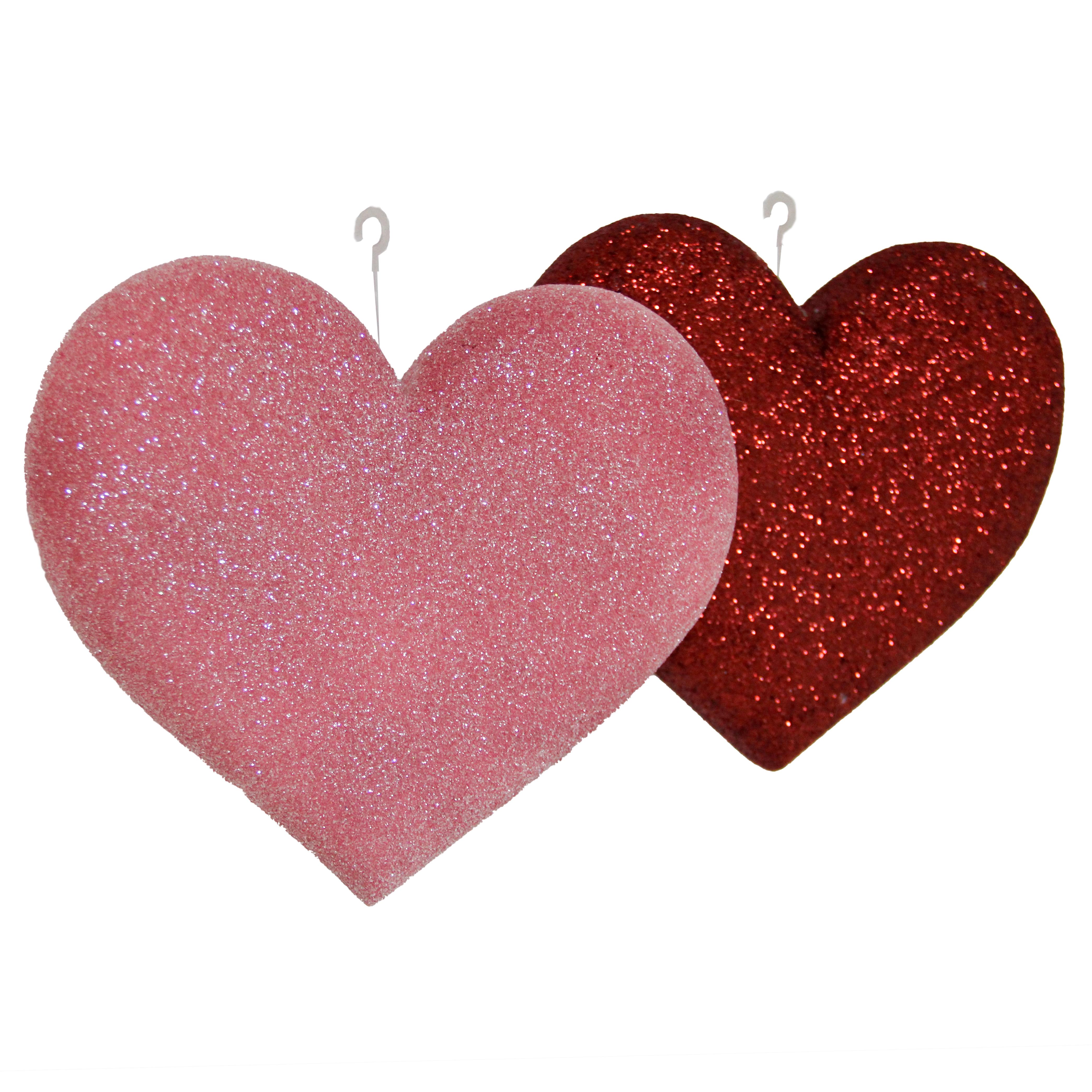 Simli Pembe Kalp 20 cm - Sevgililer Günü