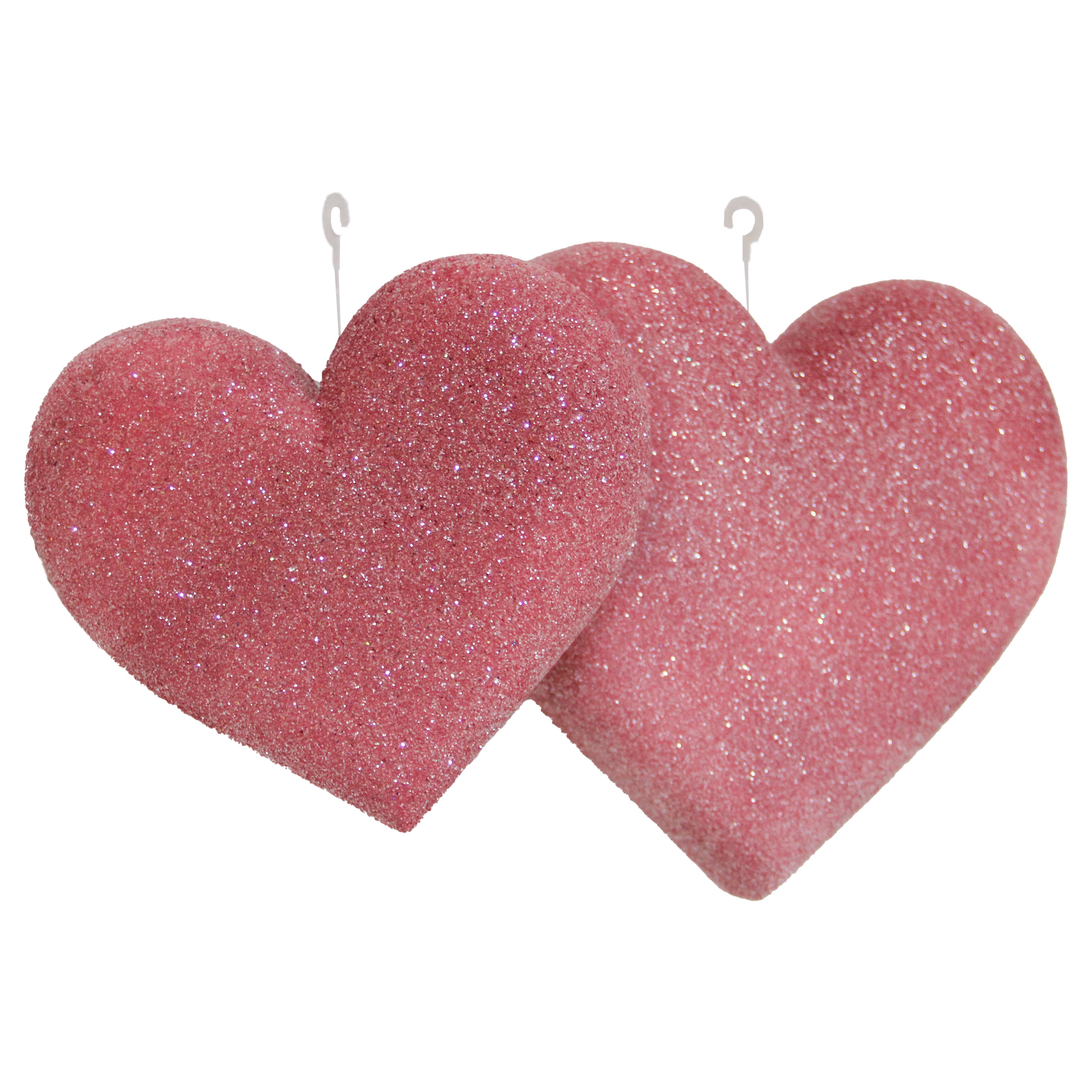 Simli Pembe Kalp 25 cm - Sevgililer Günü