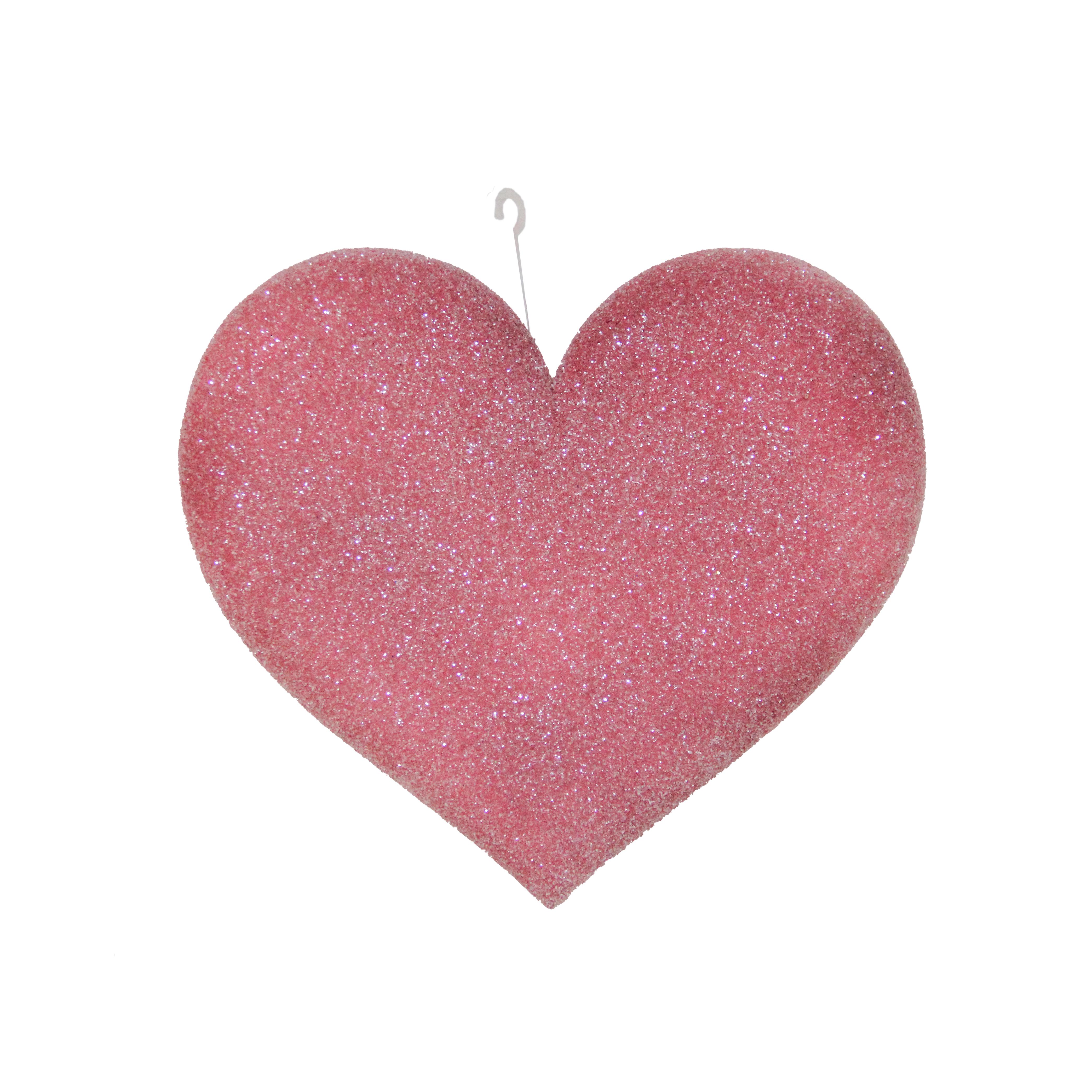 Simli Pembe Kalp 25 cm - Sevgililer Günü