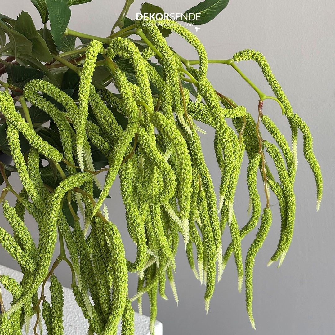Yapay Amarantus (Amaranthus) Dal Yapraklı Yeşil 90 cm - Yapay Çiçek Dalları ve Demetleri
