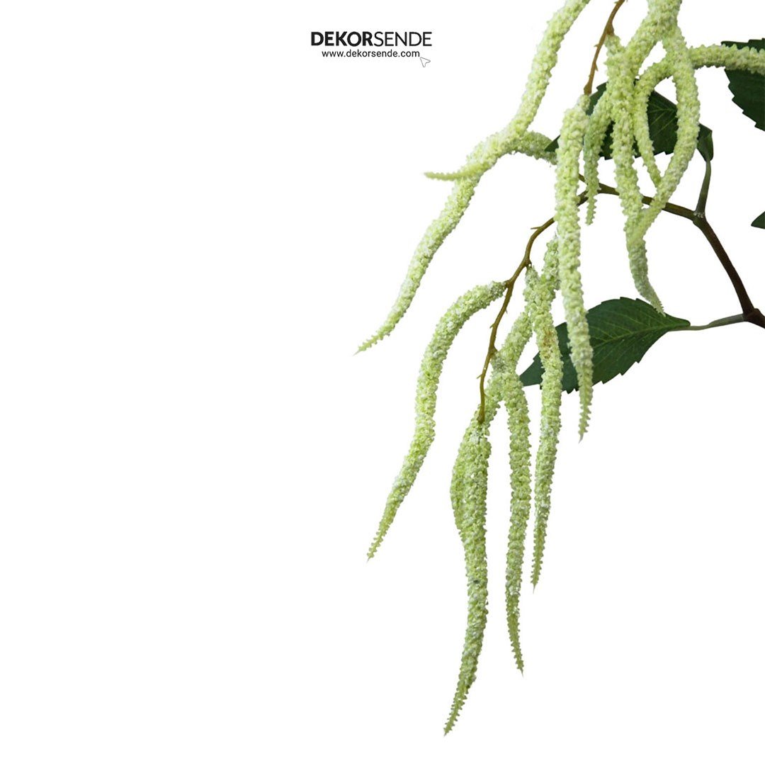 Yapay Amarantus (Amaranthus) Dal Yapraklı Beyaz 90 cm - Yapay Çiçek Dalları ve Demetleri
