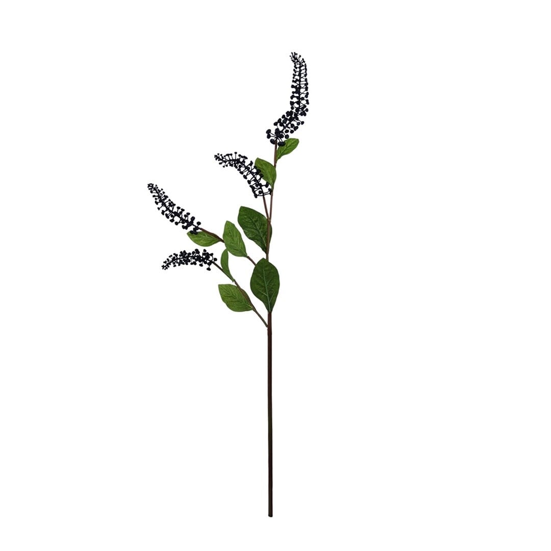 Yapay Berry Dal Yapraklı Mor 100 cm - Yapay Çiçek Dalları ve Demetleri