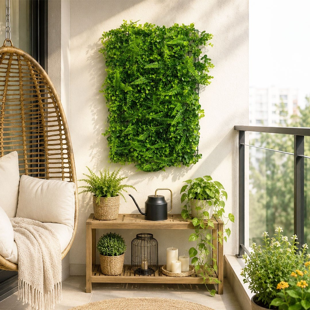 Yapay Çim Plaka Fujer Okaliptus 40x60 cm - Dikey/Yatay Bahçe Plakalar