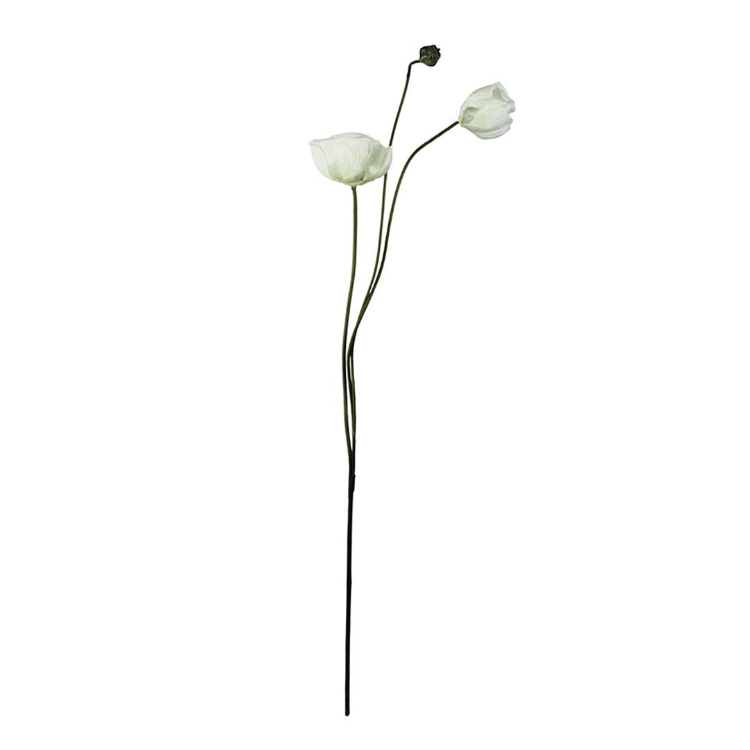 Yapay Gelincik Dal Beyaz 80 cm - Yapay Çiçek Dalları ve Demetleri