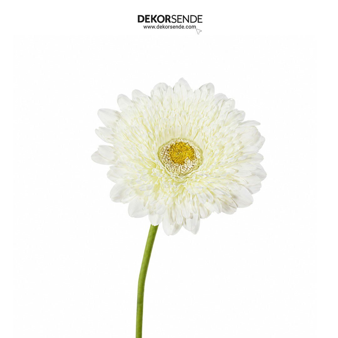 Yapay Gerbera Çiçeği Dal Beyaz 60 cm - Yapay Çiçek Dalları ve Demetleri