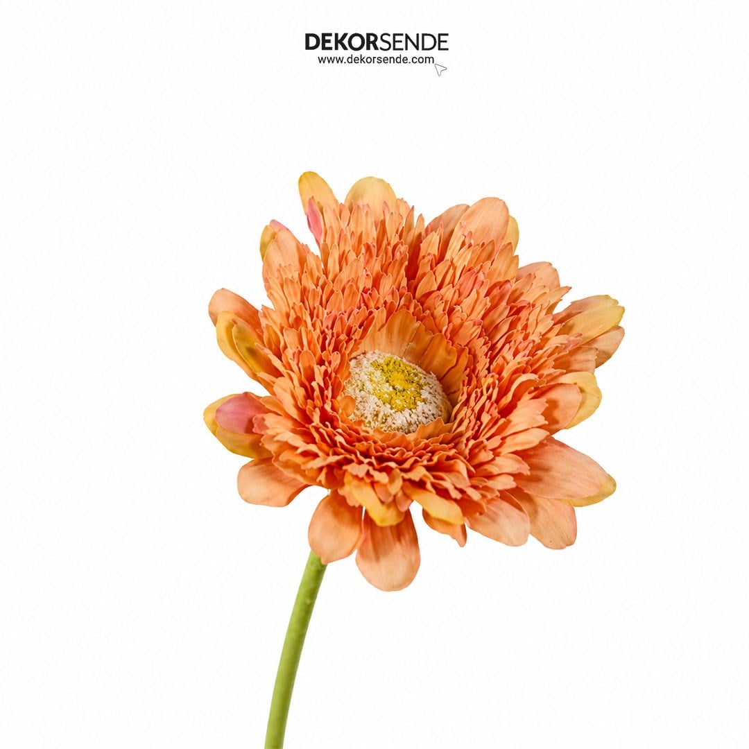 Yapay Gerbera Çiçeği Dal Somon 60 cm - Yapay Çiçek Dalları ve Demetleri