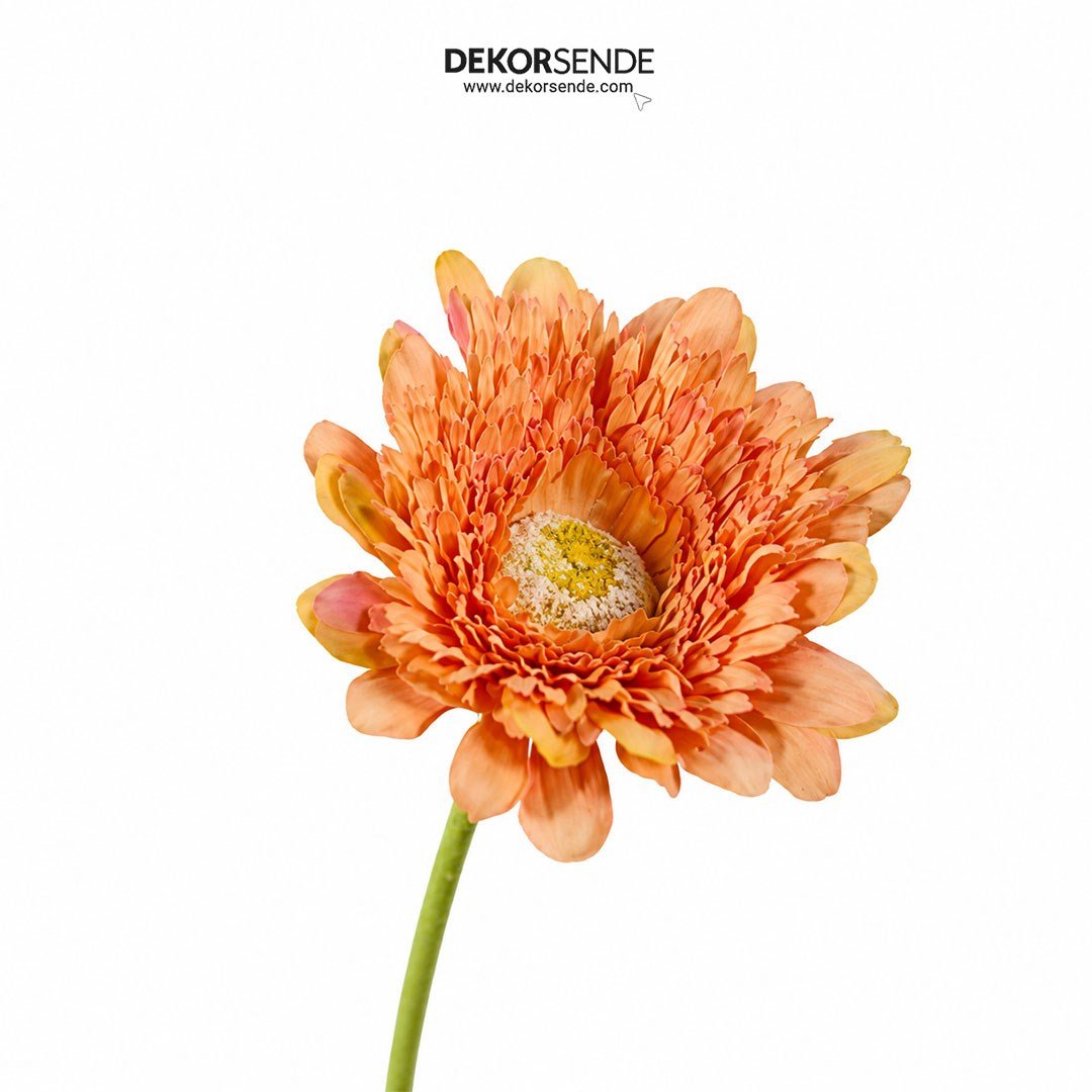 Yapay Gerbera Çiçeği Dal Somon 60 cm - Yapay Çiçek Dalları ve Demetleri