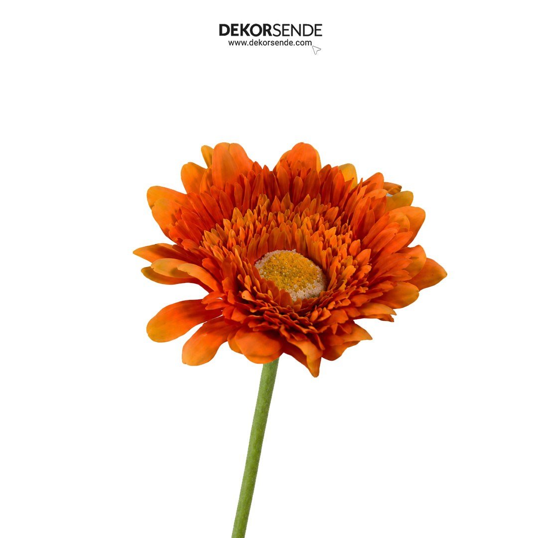 Yapay Gerbera Çiçeği Dal Turuncu 60 cm - Yapay Çiçek Dalları ve Demetleri