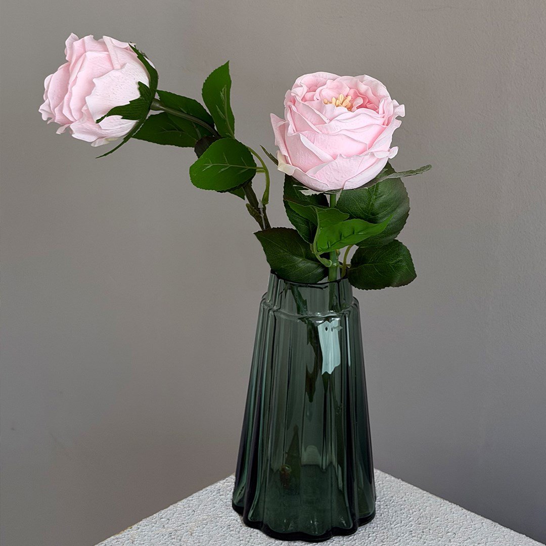 Yapay Gül Tek Dal Toz Pembe 40 cm - Yapay Çiçek Dalları ve Demetleri