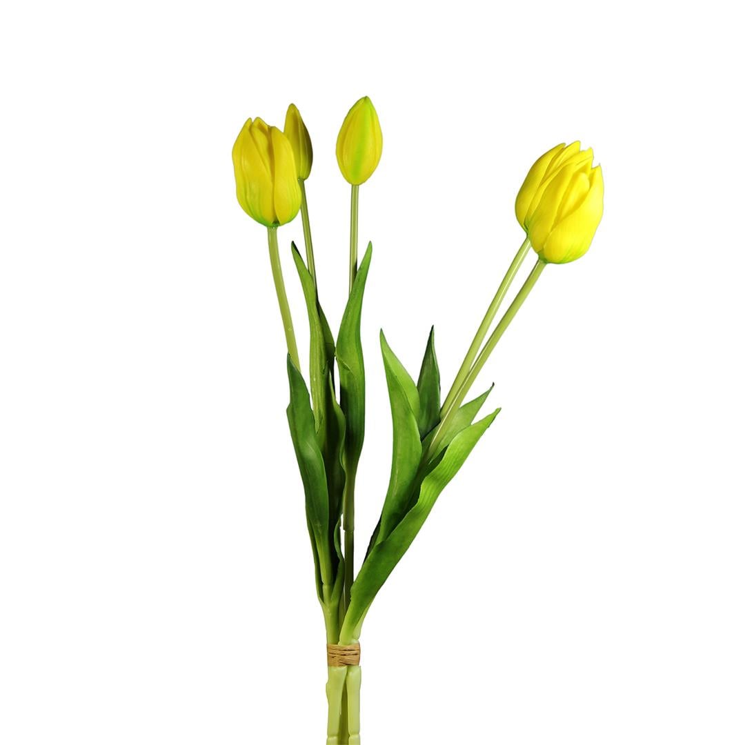 Yapay Islak Dokulu Lale Sarı 43 cm - Yapay Çiçek Dalları ve Demetleri