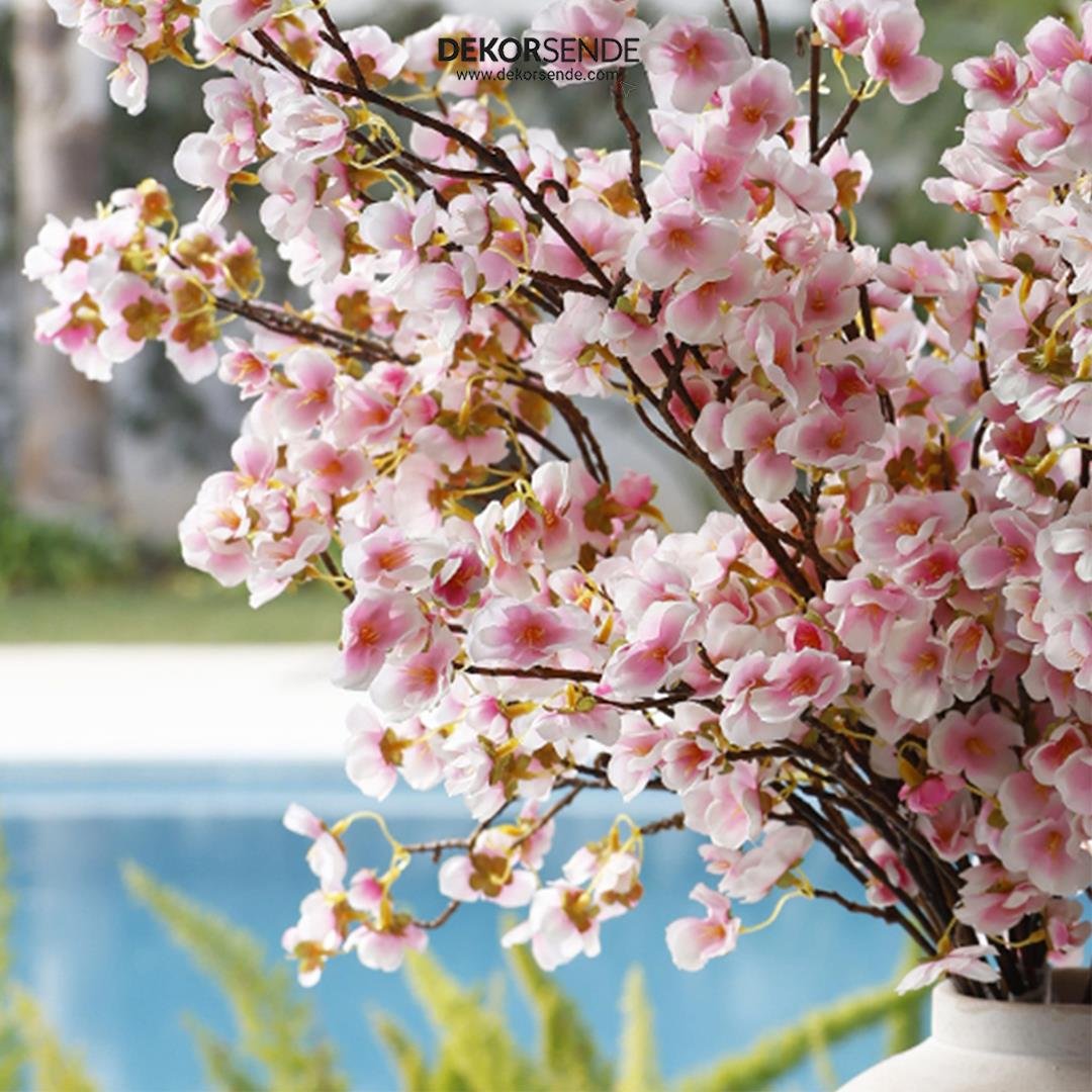Yapay Kiraz (Sakura) Çiçek Dal Pembe 65 cm - Yapay Çiçek Dalları ve Demetleri