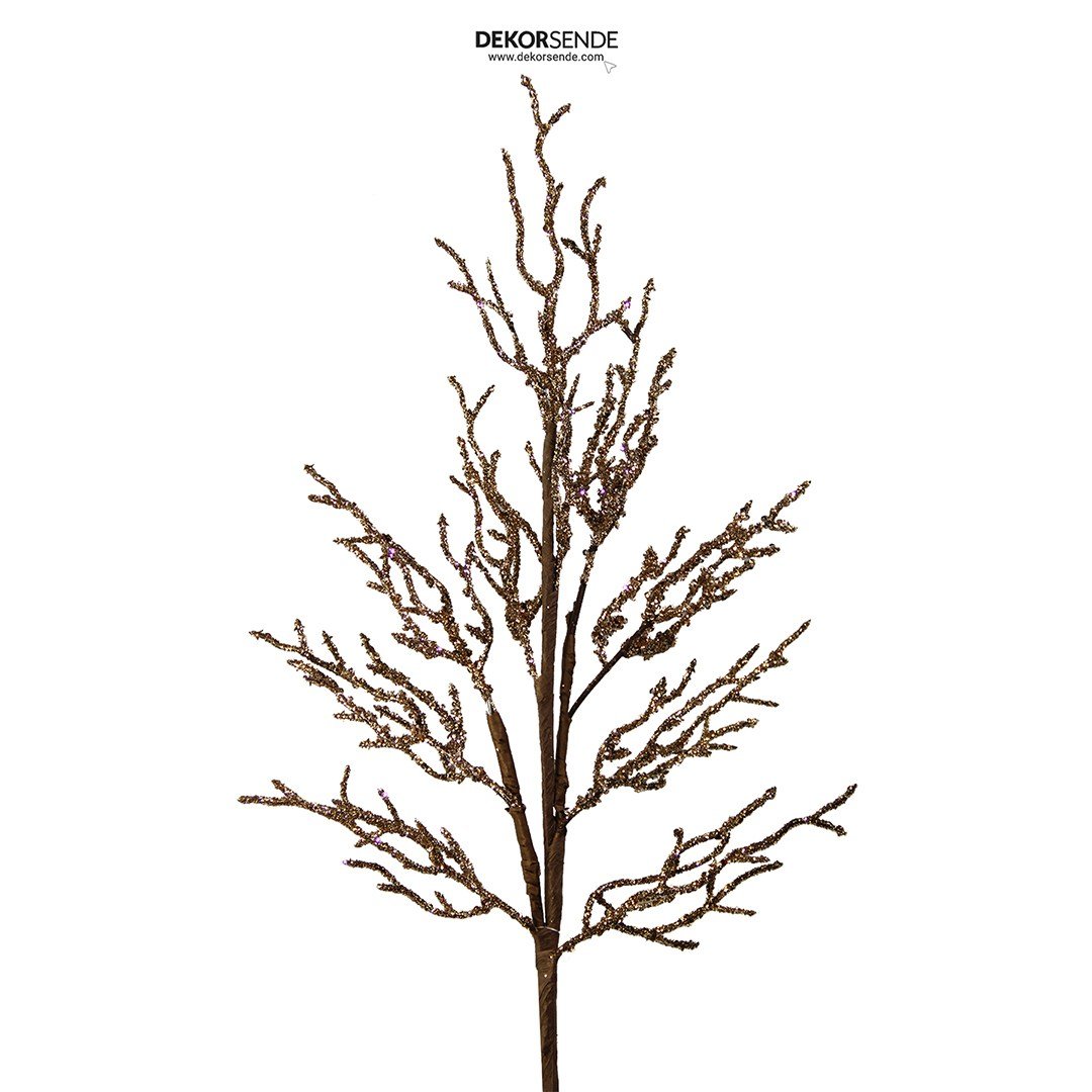 Yapay Mercan Dal Simli Bronz 70 cm - Kategorisiz