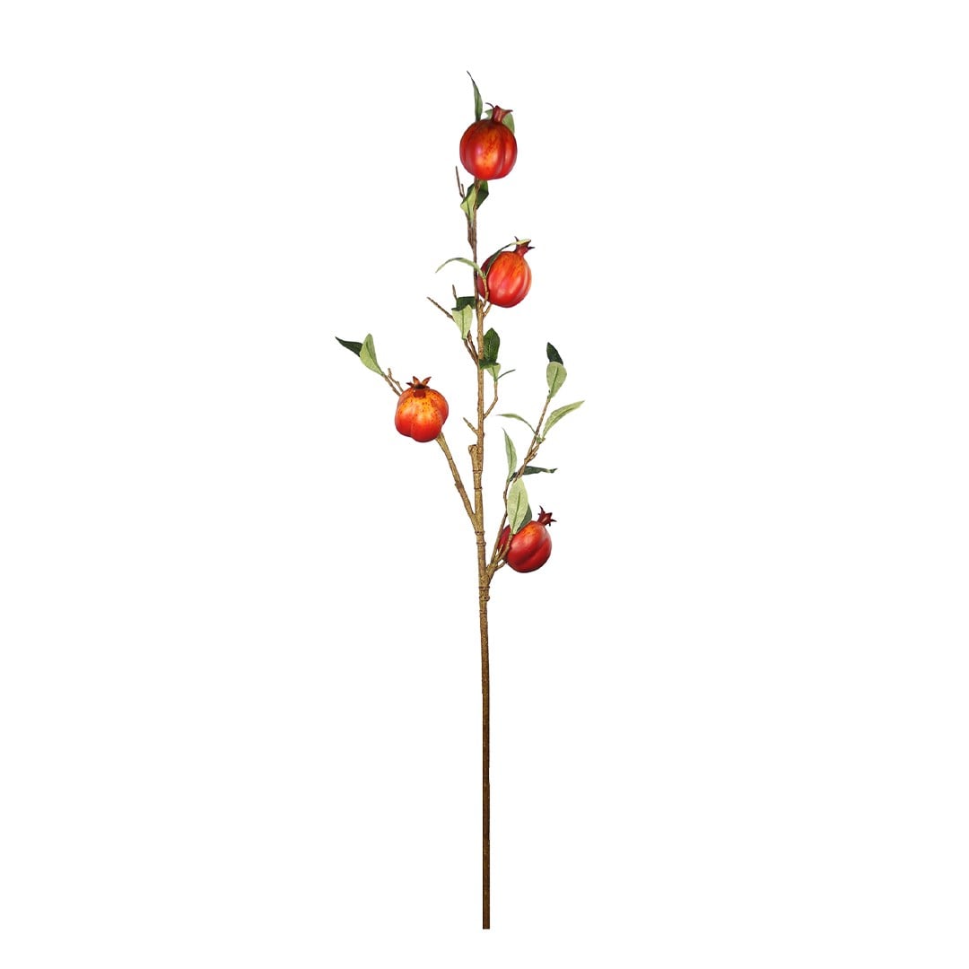 Yapay Nar Dalı Yeşil Kırmızı 90 cm - Yapay Ağaç Yaprakları